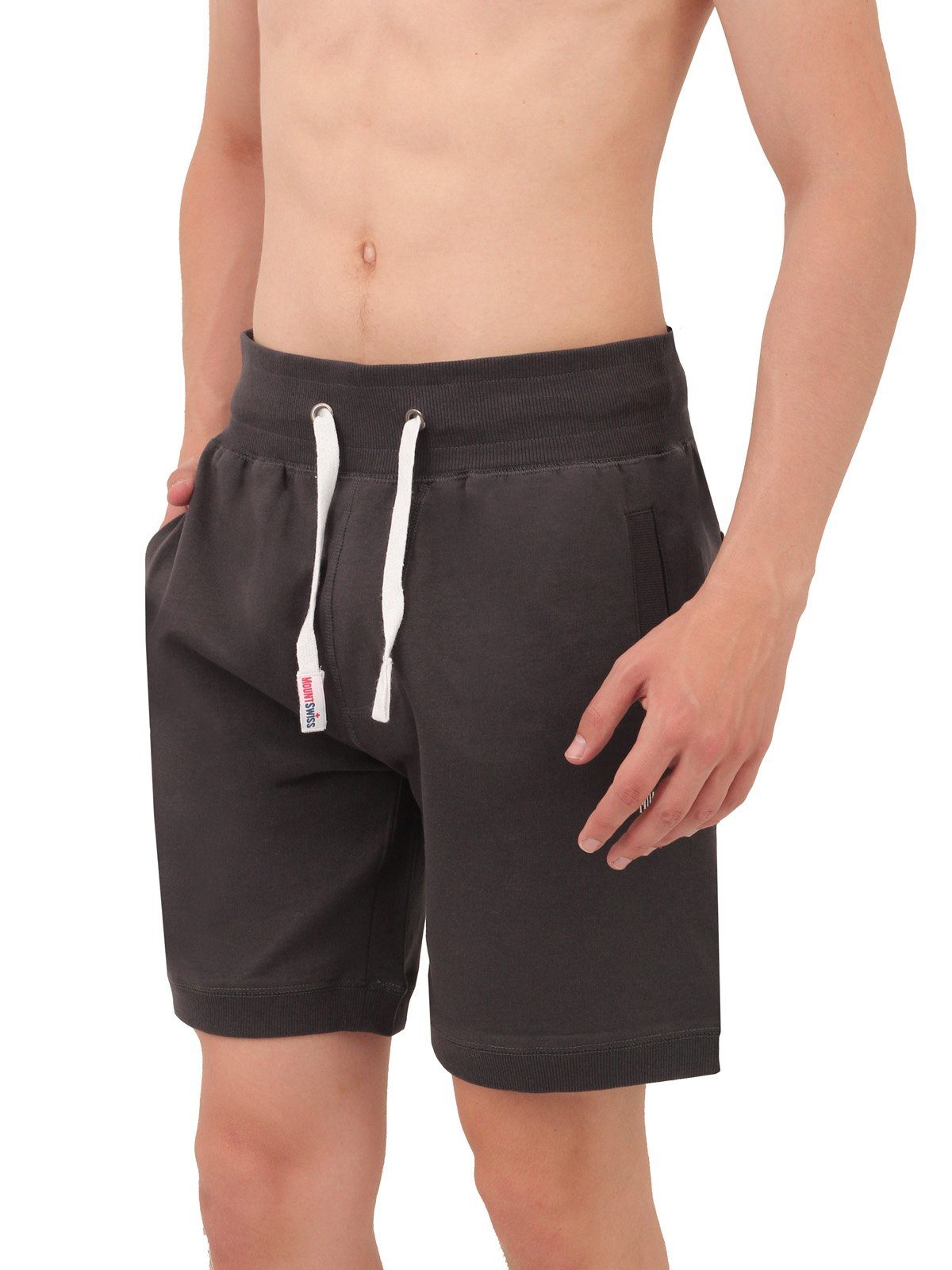 Mount Swiss Shorts Mount Swiss© elastischer / Großen anthrazit Herren in erhältlich kurze Bund, LUCA Größen auch (1-tlg) Freizeit-Shorts
