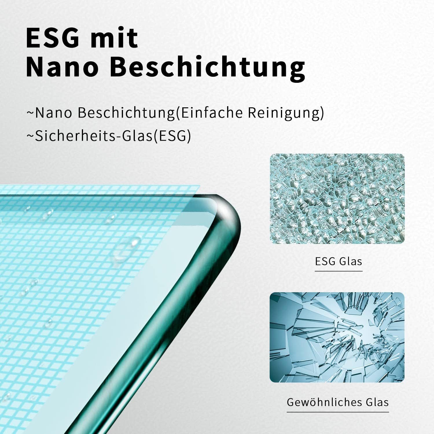 Hopibath Dusch-Drehtür Nischentür Dusche Drehtür B:120/100/90/80/75/70cm H:195cm, 70x195 cm, NANO 5mm ESG, (180º Falt-Drehfalttür, mit Alu-Bodenleiste & Magnetdichtleisten) Rechts-und Links montierbar