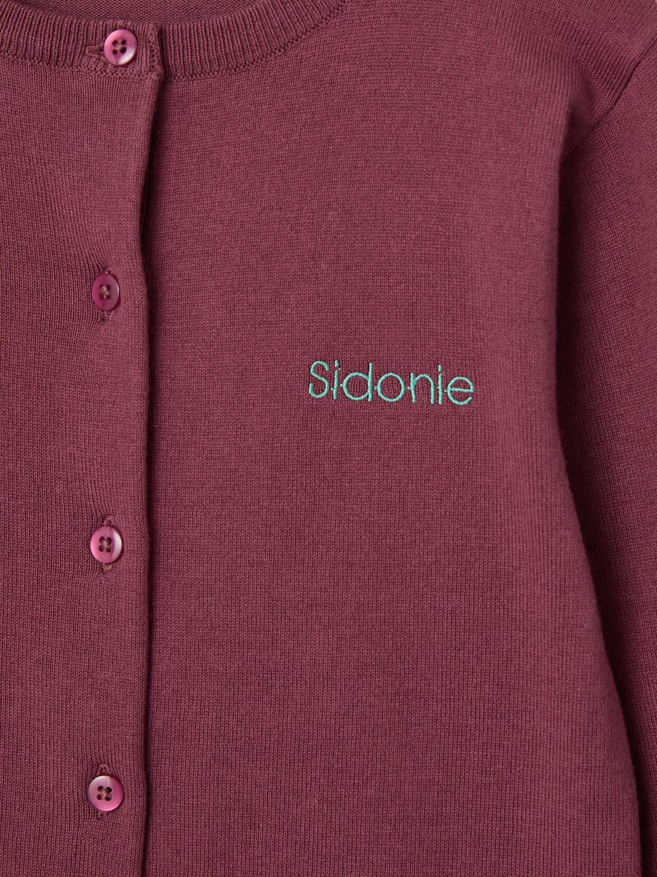 vertbaudet Strickjacke Mädchen Strickjacke BASICS Runder Ausschnitt, Knopfverschluss