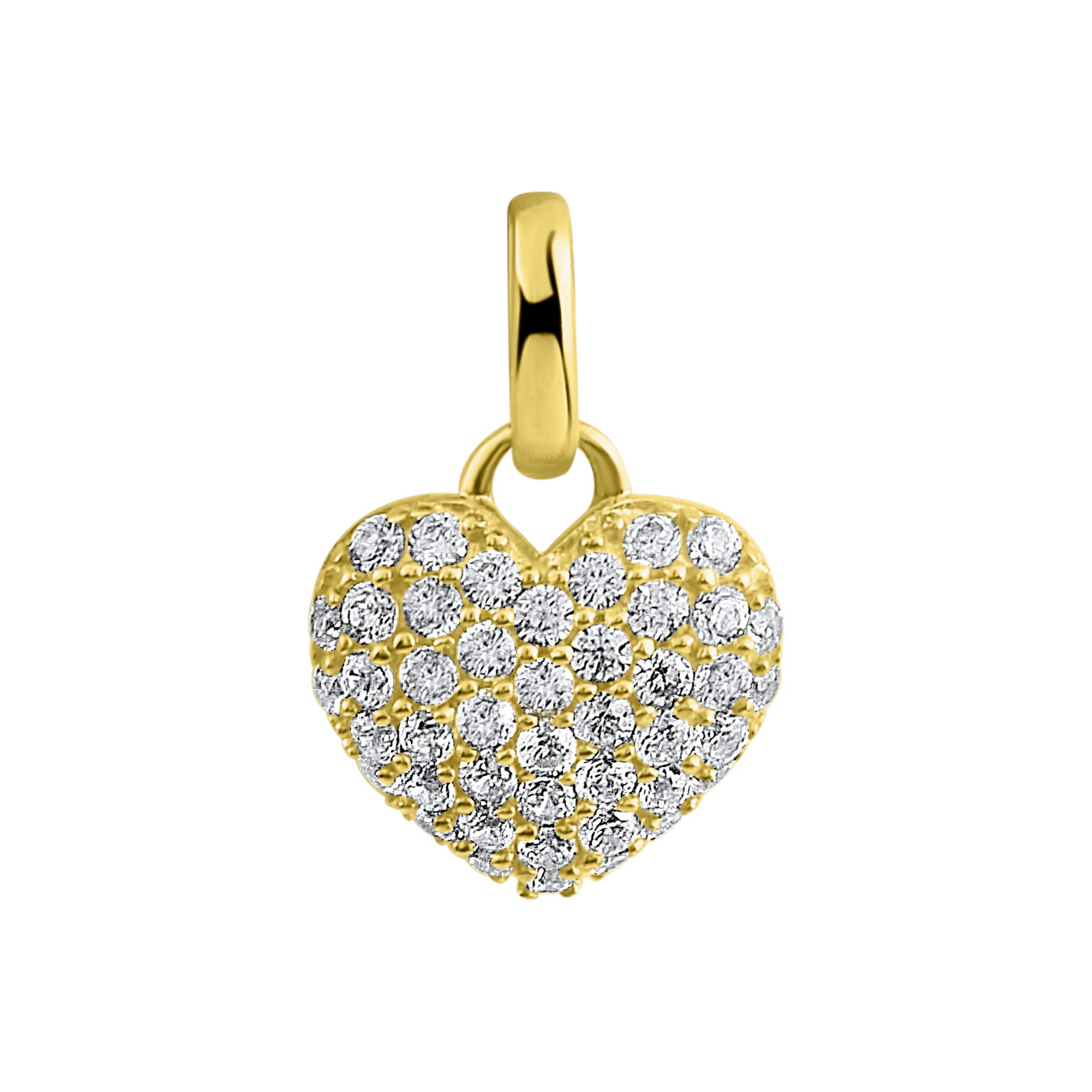 Fascination by Ellen K. Kettenanhänger 375/- Gelbgold Herz Zirkonia günstig online kaufen