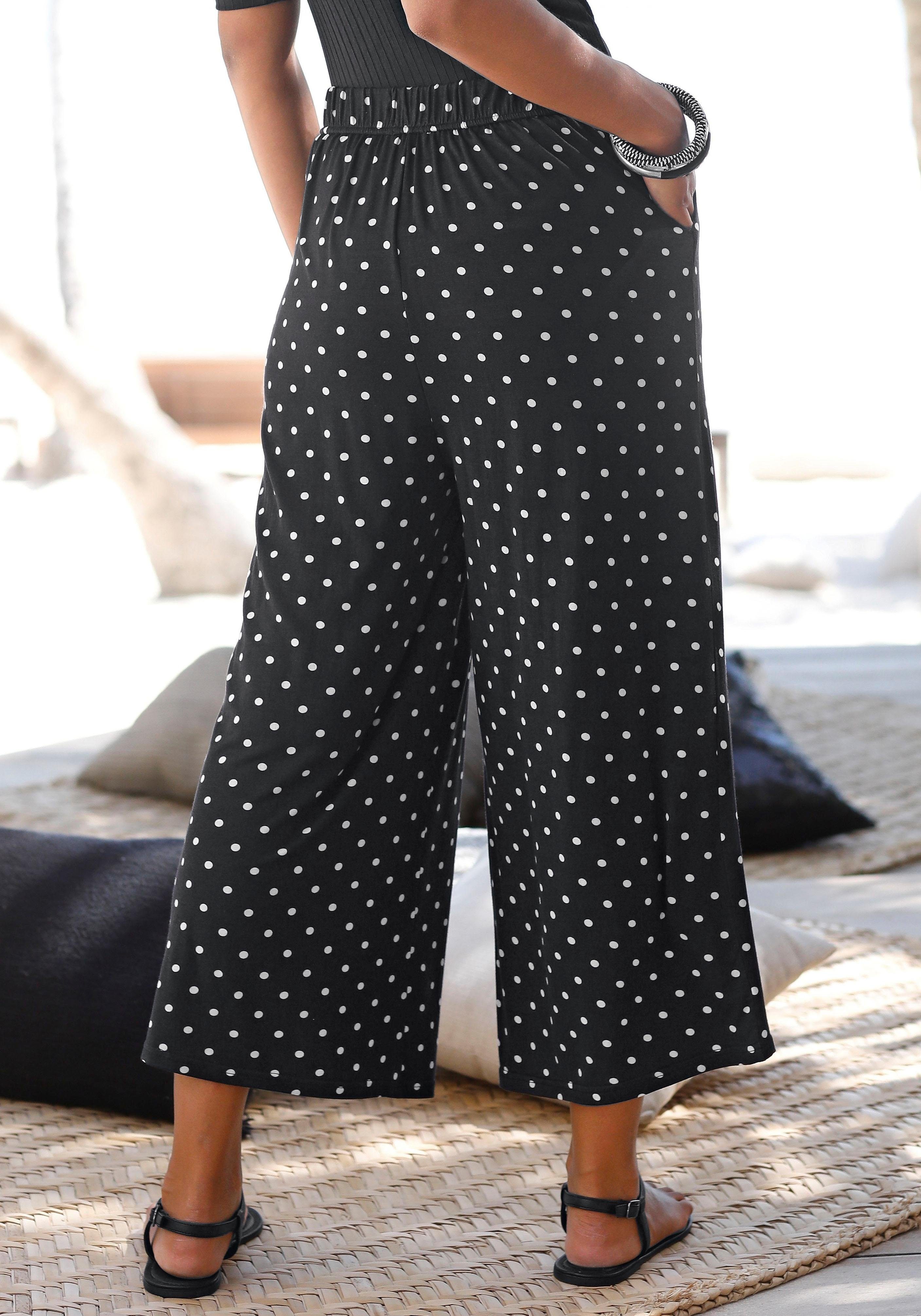 LASCANA Culotte mit luftig-weitem Bein mit elatischem Bund, 7/8-Hose, Jerseyhose, Sommerhose, Schlupfhose – Bild 3 von 5