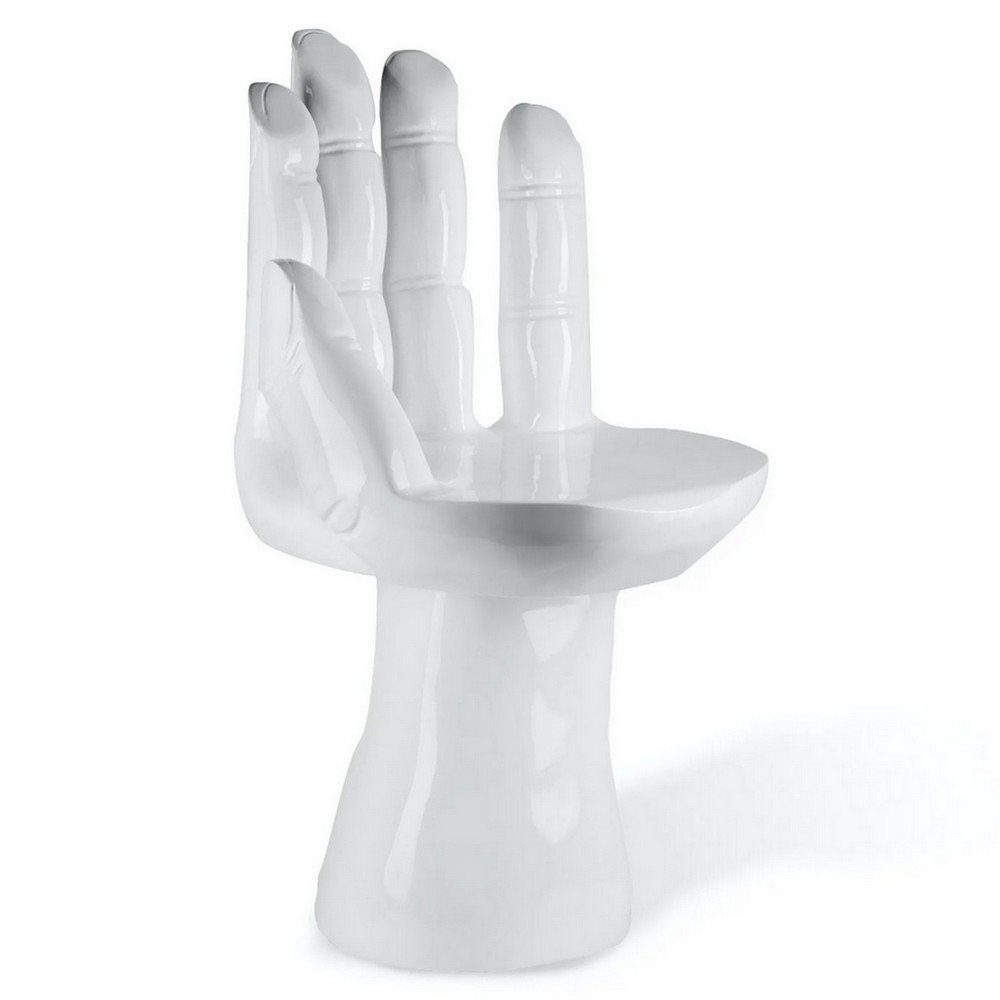 Polyester Stuhl Hand Designersessel living daslagerhaus weiss