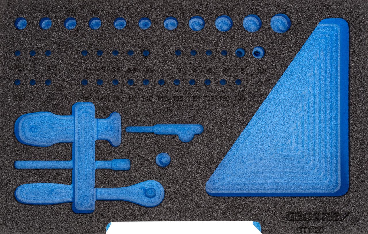 Gedore Werkzeugkoffer EI-1100 CT1-20 Schaumstoffmodul 1/2 L-BOXX 136 leer