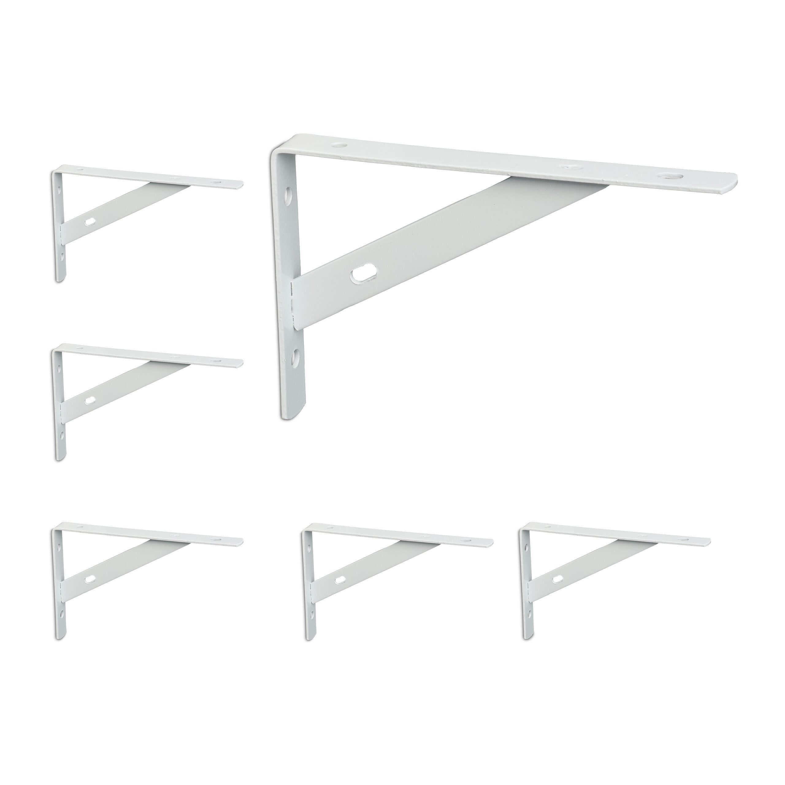 relaxdays Wandregalhalter Regalträger 6er Set, Weiß günstig online kaufen
