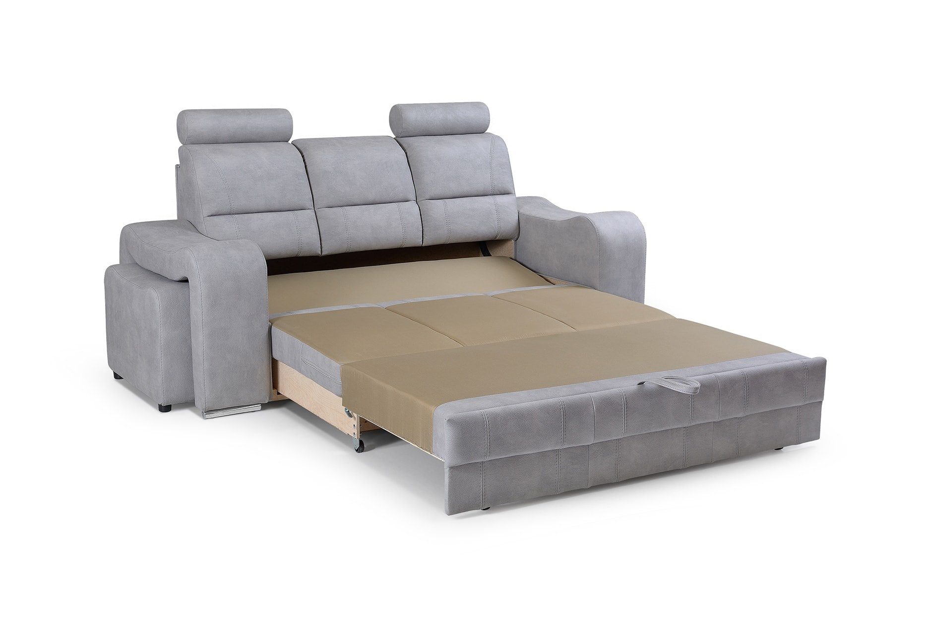 Siblo mit 3-Sitzer Grau Hocker Sofa Venus Funktionales
