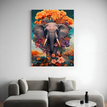 Art100 Leinwandbild Elephant Coloured Pop Art Leinwandbild Kunst