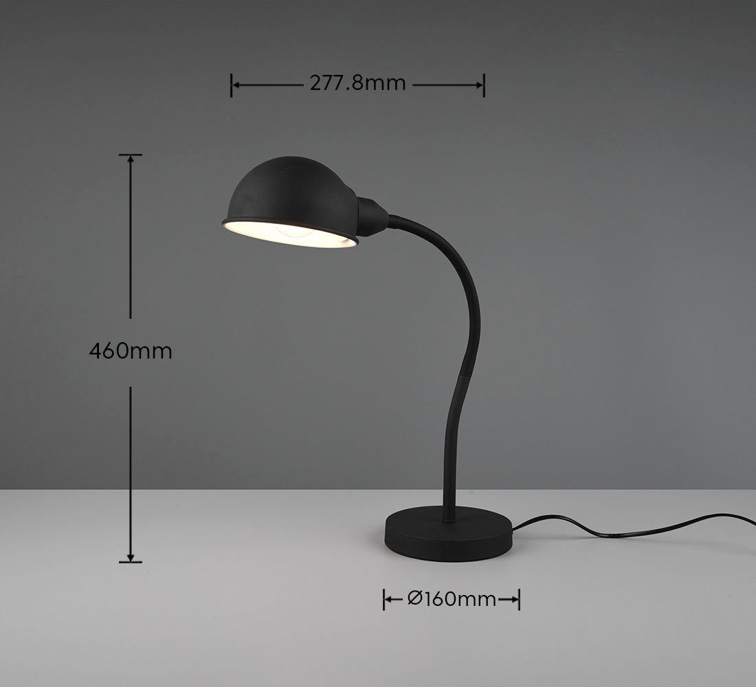 Schreibtischlampe flex. 1xE27 exkl. Perry, Schnurschalter Ein-/Ausschalter, warmweiß Leuchtmittel, Tischleuchte verstellbar, - kaltweiß, 10W, TRIO Büro, Leuchten ohne