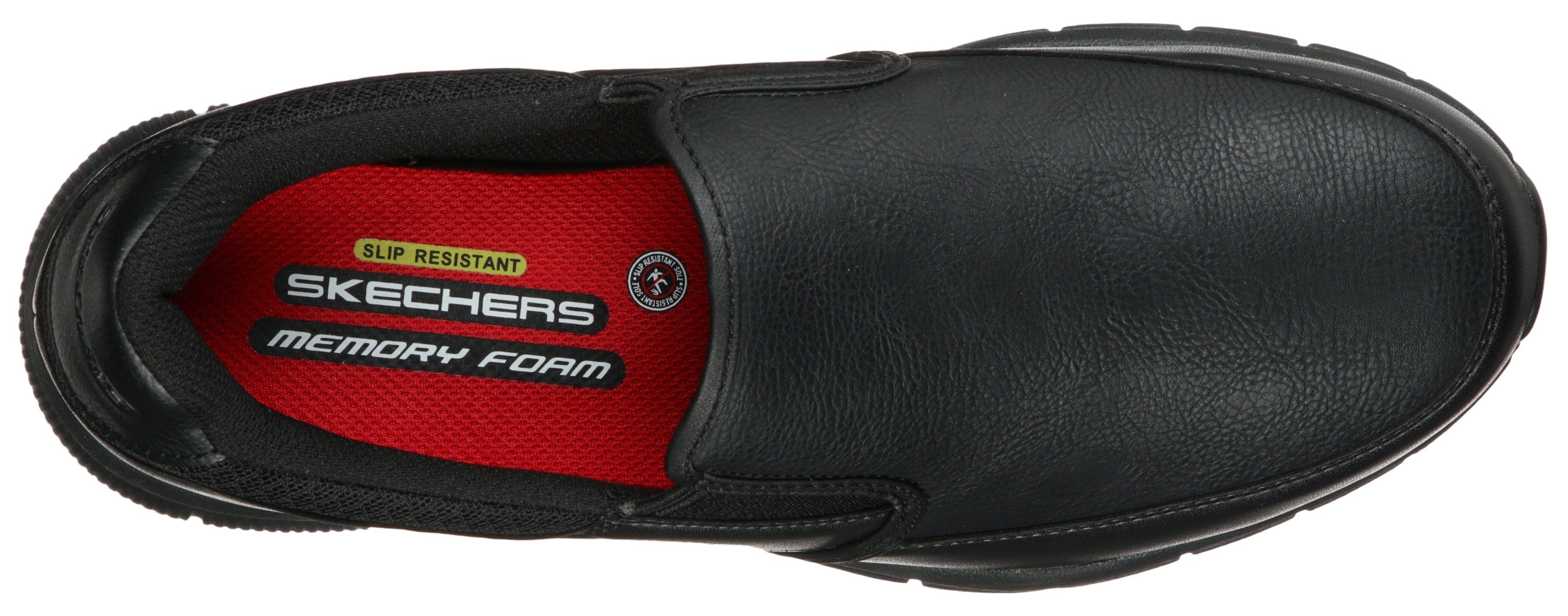 Skechers NAMPA-GROTON Berufsschuh Slipper für Gastronomie, Pflege, Krankenhaus mit Strecheinsätzen