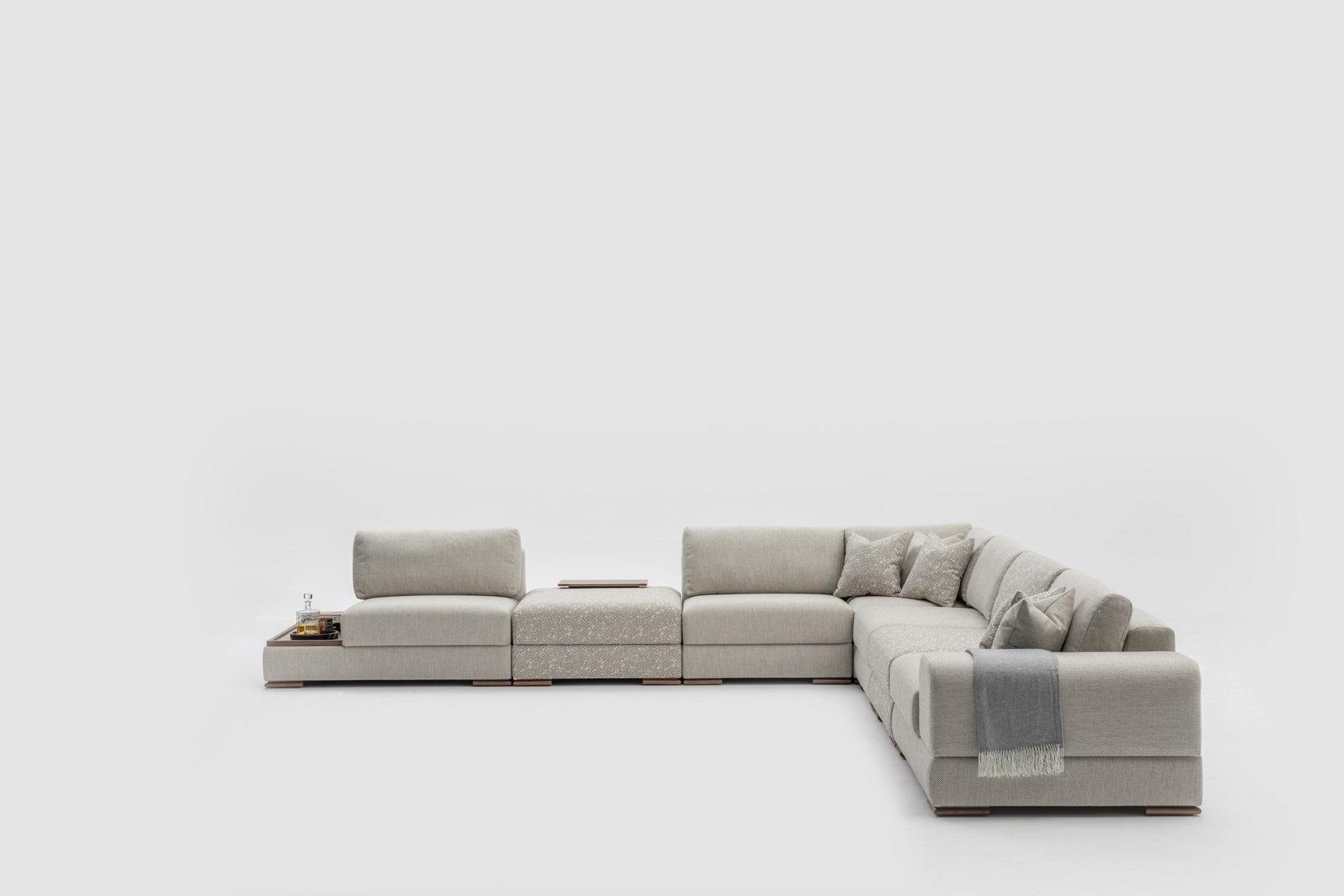Ecksofa Eckgarnitur, Wohnzimmer JVmoebel Design in Ecksofa Couch Europe Möbel Made Beige