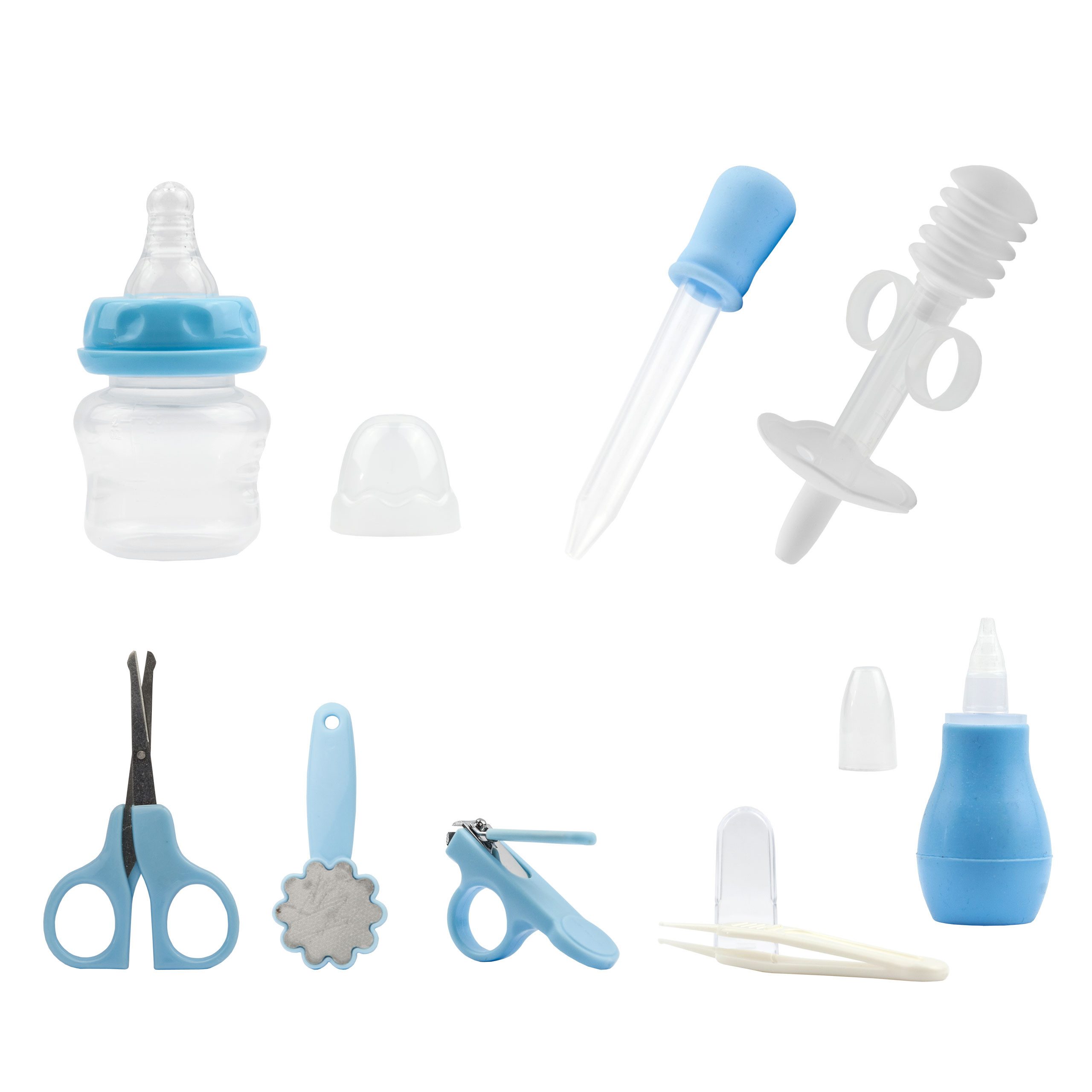 Lantelme Babypflege-Set 2 Stück je 8-teilig Baby Erstausstattung Babypflege für Neugeborene, 16 tlg., Pflegeartikel fürs Baby, Geschenkset zur Geburt für Zuhause auf Reise