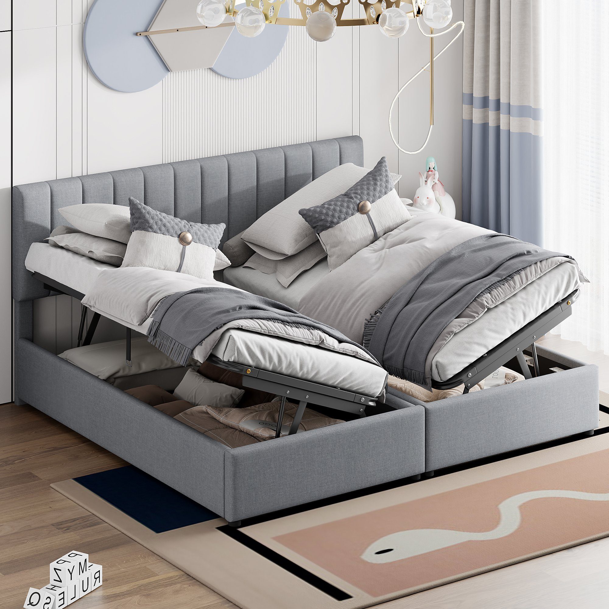 BlingBin Einzelbett Kinderbett Polsterbett Stauraumbett (1-tlg., günstig online kaufen