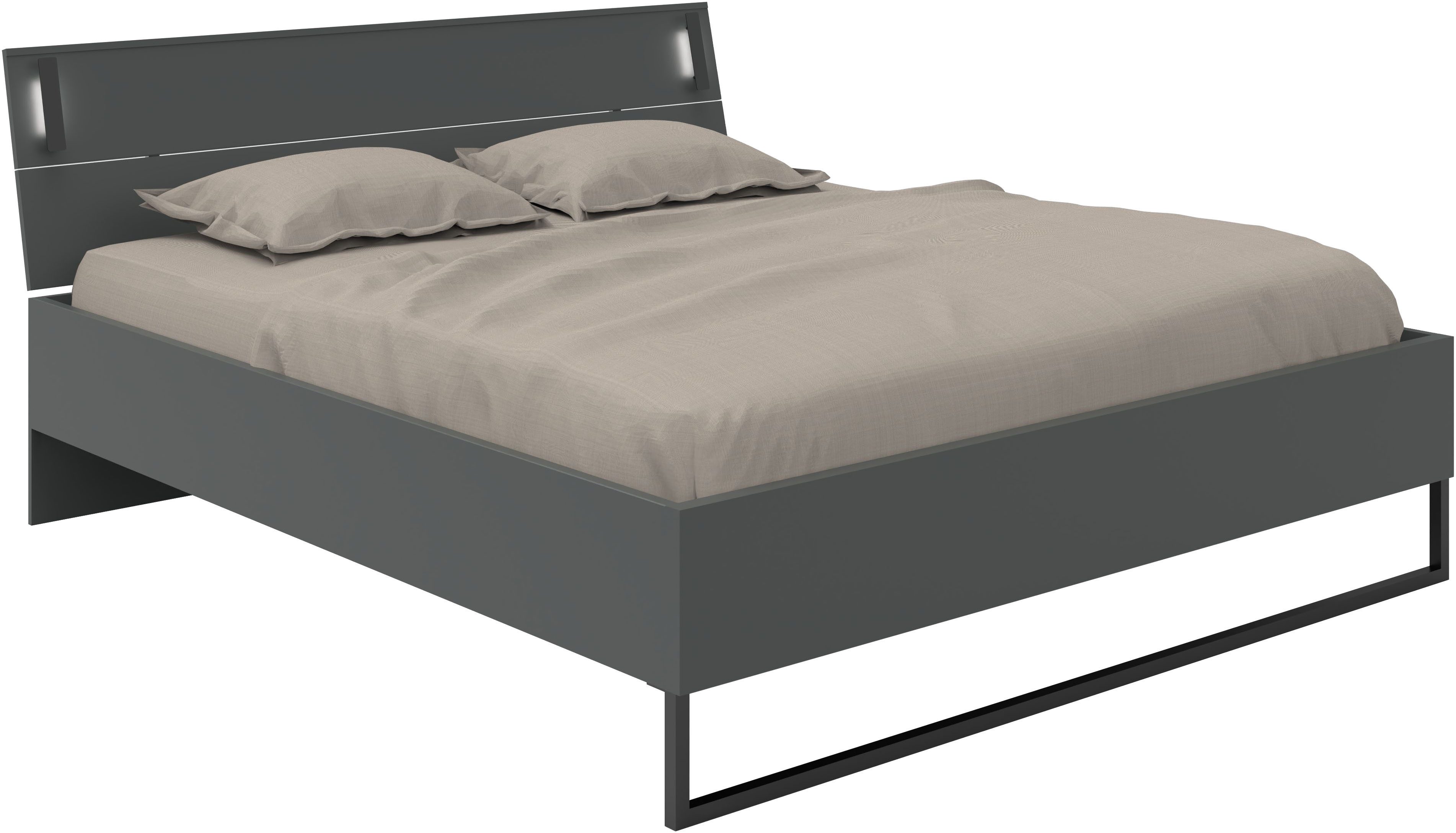 Wimex Futonbett Tilburg in verschiedenen Breiten erhältlich, inkl. LED Beleuchtung, Bett mit Metallkufe