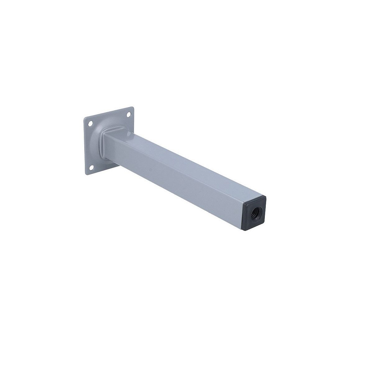 MS Beschläge Möbelfuß Möbelbein M10 Gewindegang Silber Möbelstütze Eckig