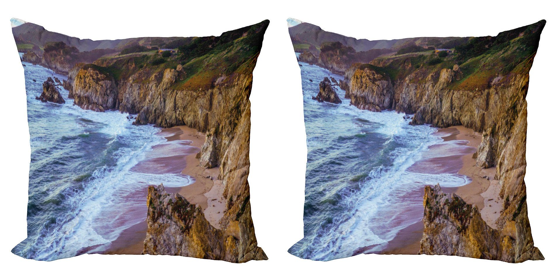 Kissenbezüge Modern Accent Doppelseitiger Digitaldruck, Stück), Big Cliffs Sur (2 in Abakuhaus Coast