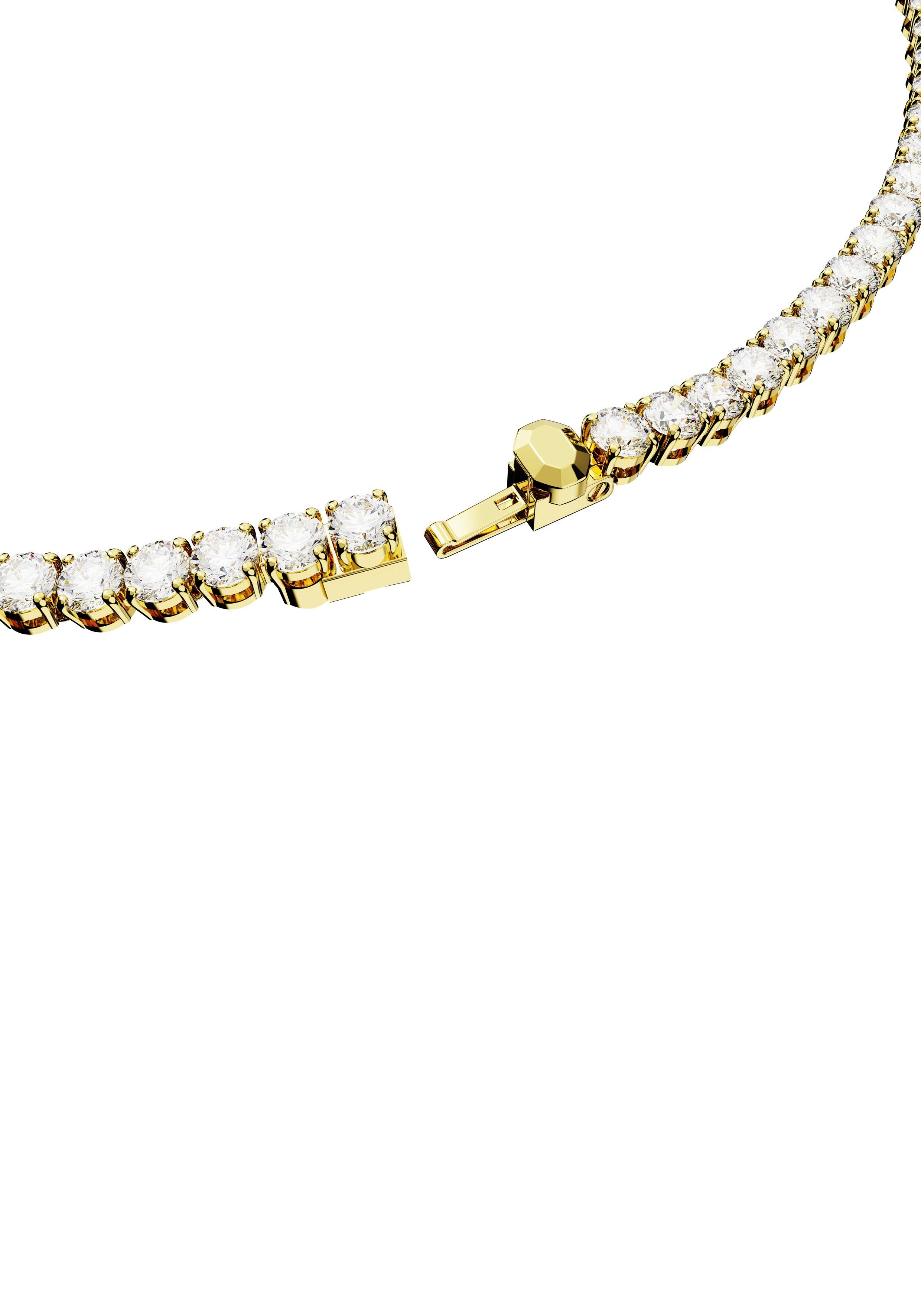 gelbgoldfarben-kristallweiß mit Tenniskette, Kristall Collier Matrix Rundschliff, Swarovski® 5681799, Swarovski