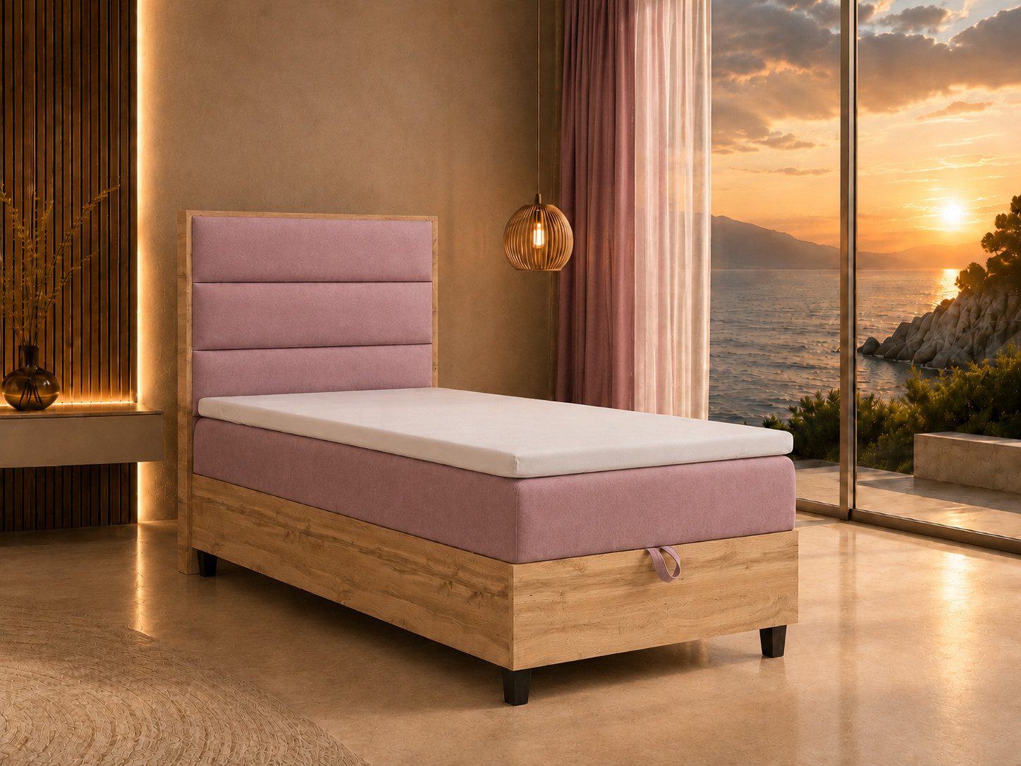 Best for Home Boxspringbett Trinity K-1 Einzelbett mit Bettkasten, Bett mit Komfort Topper T-5cm (Bett, Polsterbett mit Stauraum, Jugendbett, Kinderbett versch. Größen, 4-St., 70x200 80x200 90x200 100x200 cm), Verschiedene Liefermöglichkeiten, TOP Preis-Leistungs-Verhältnis
