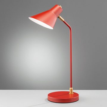 FISCHER & HONSEL Schreibtischlampe, Leuchtmittel nicht inklusive, Design Nacht Schreib Tisch Leuchte rot-matt altmessing Wohn Zimmer-