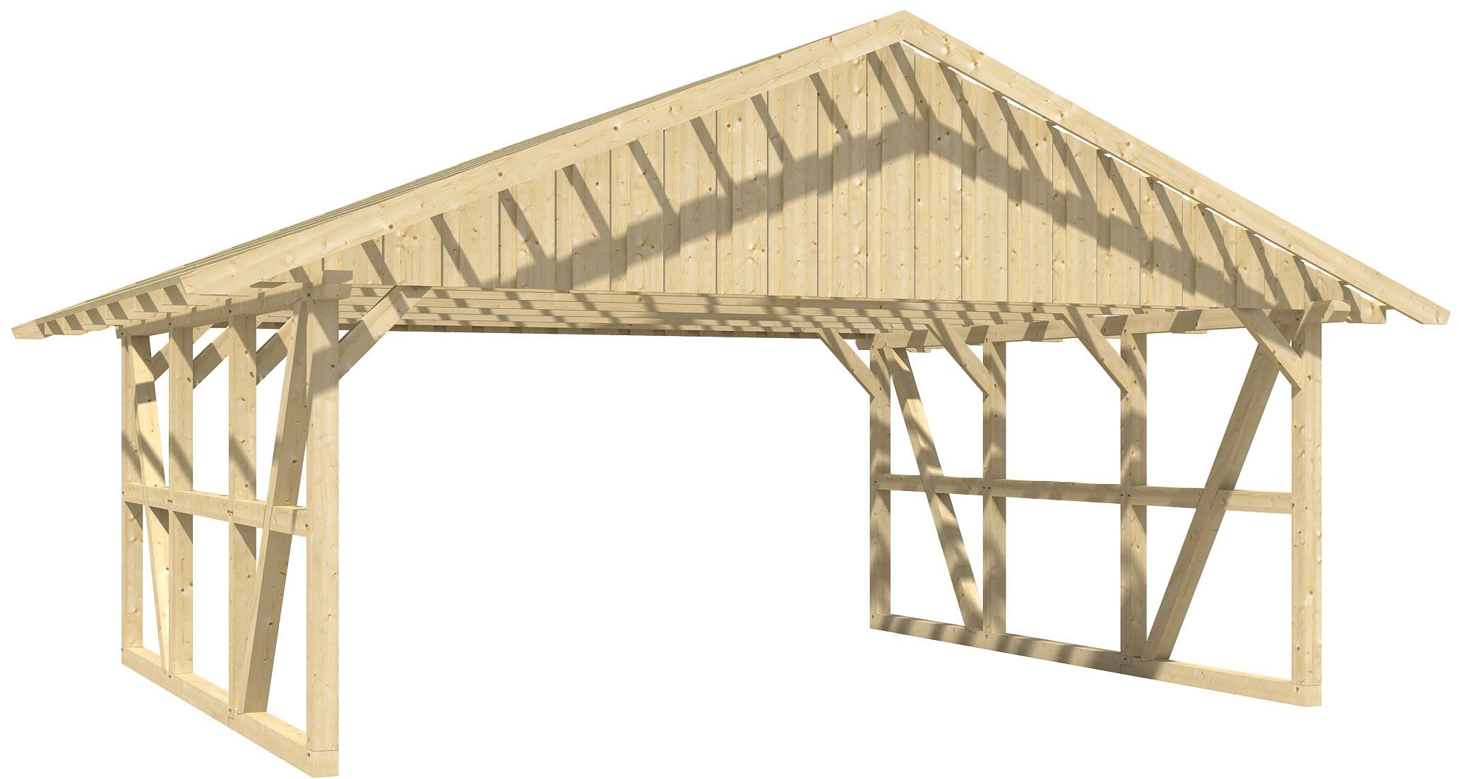 Thumbnail - Skanholz Doppelcarport Schwarzwald, BxT: 684x600 cm, 220 cm Einfahrtshöhe, 684x600cm, mit Dachlattung