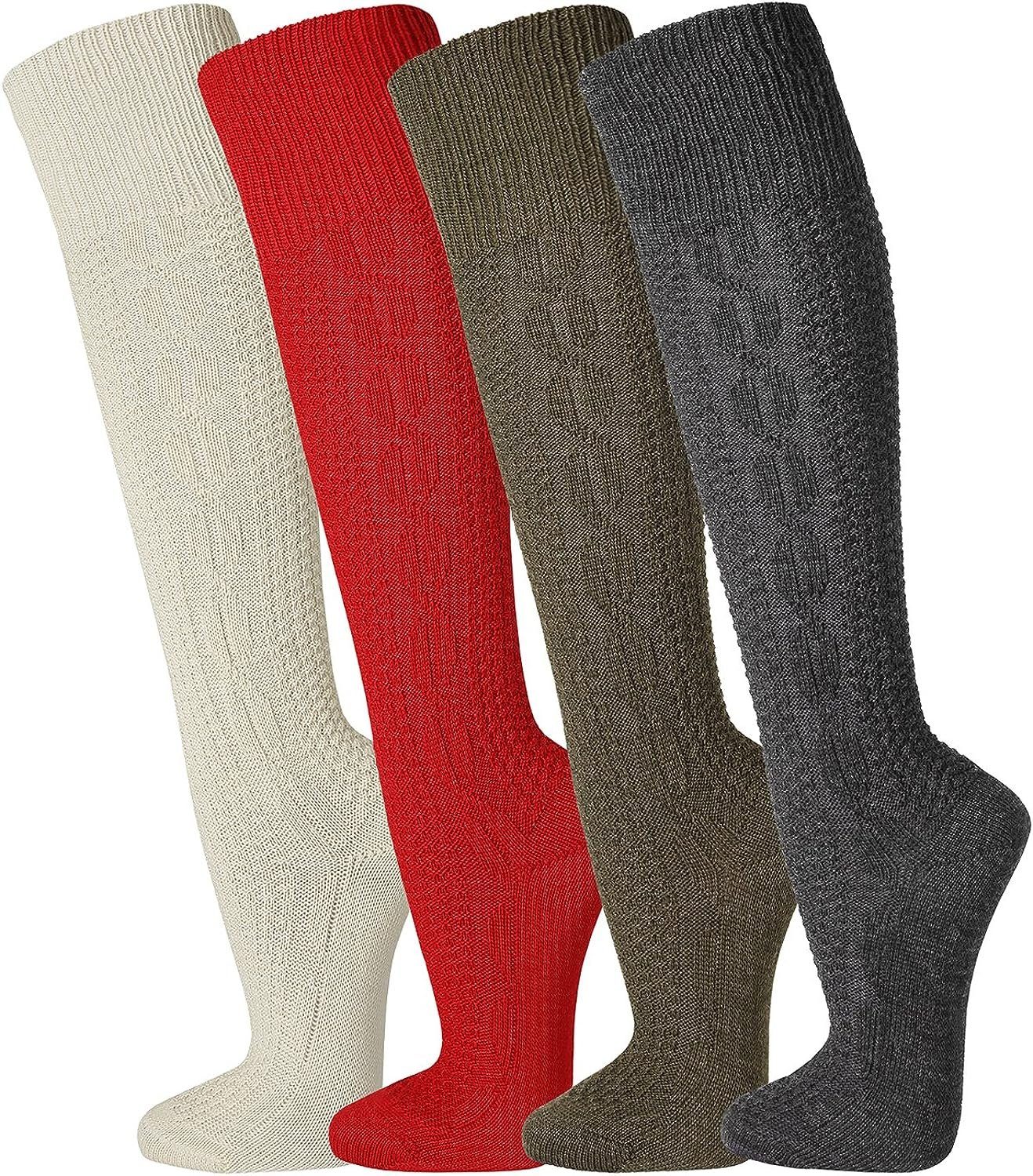 TippTexx 24 Trachtensocken 2 Paar Kniebundstrümpfe Herren Damen Trachten-Socken warm atmungsaktiv (2 Paar) handgekettelt – Bild 4 von 5