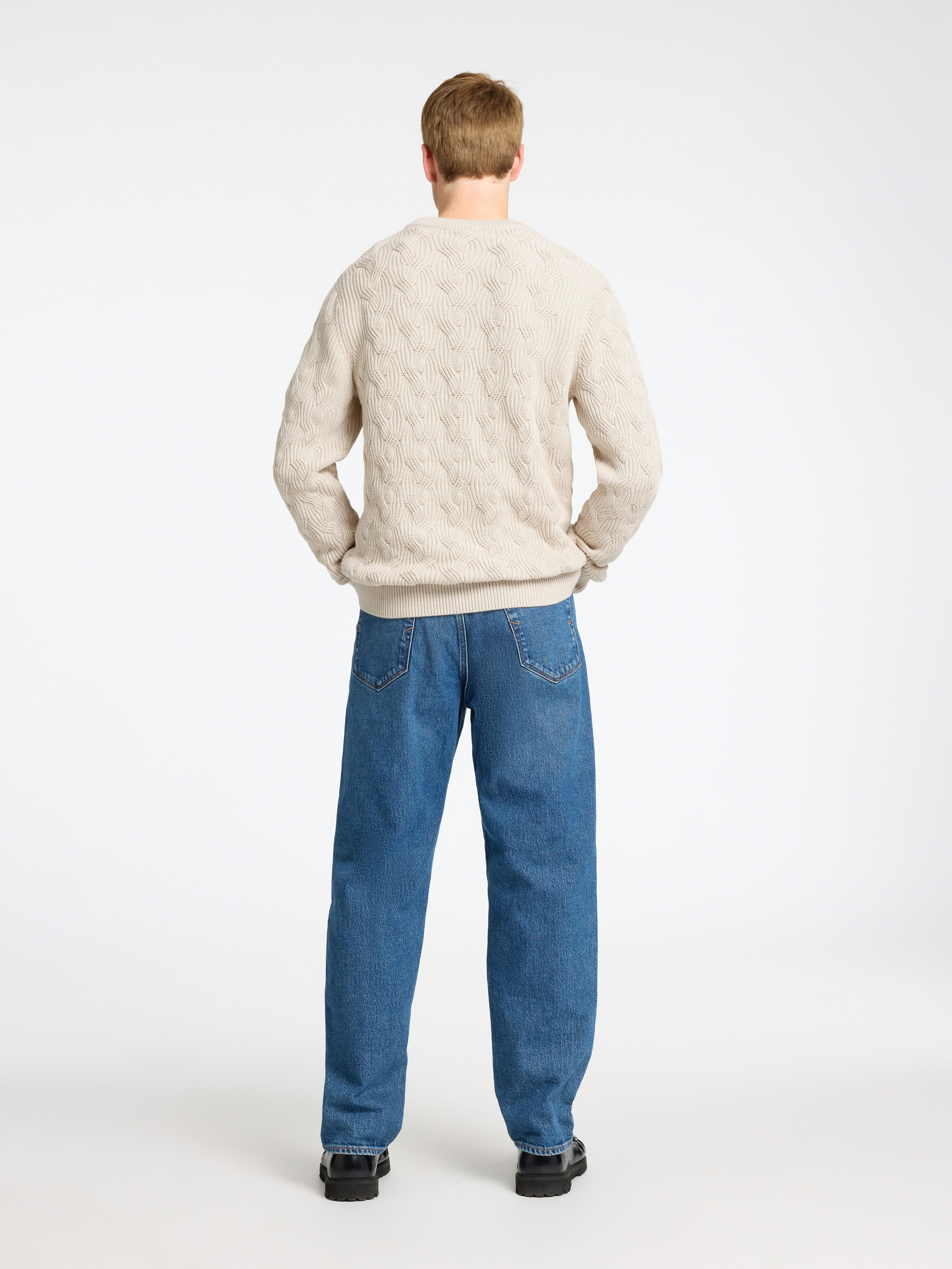 Selected Strickpullover SLHCALLIS LS KNIT CABLE CREW NECK NOOS