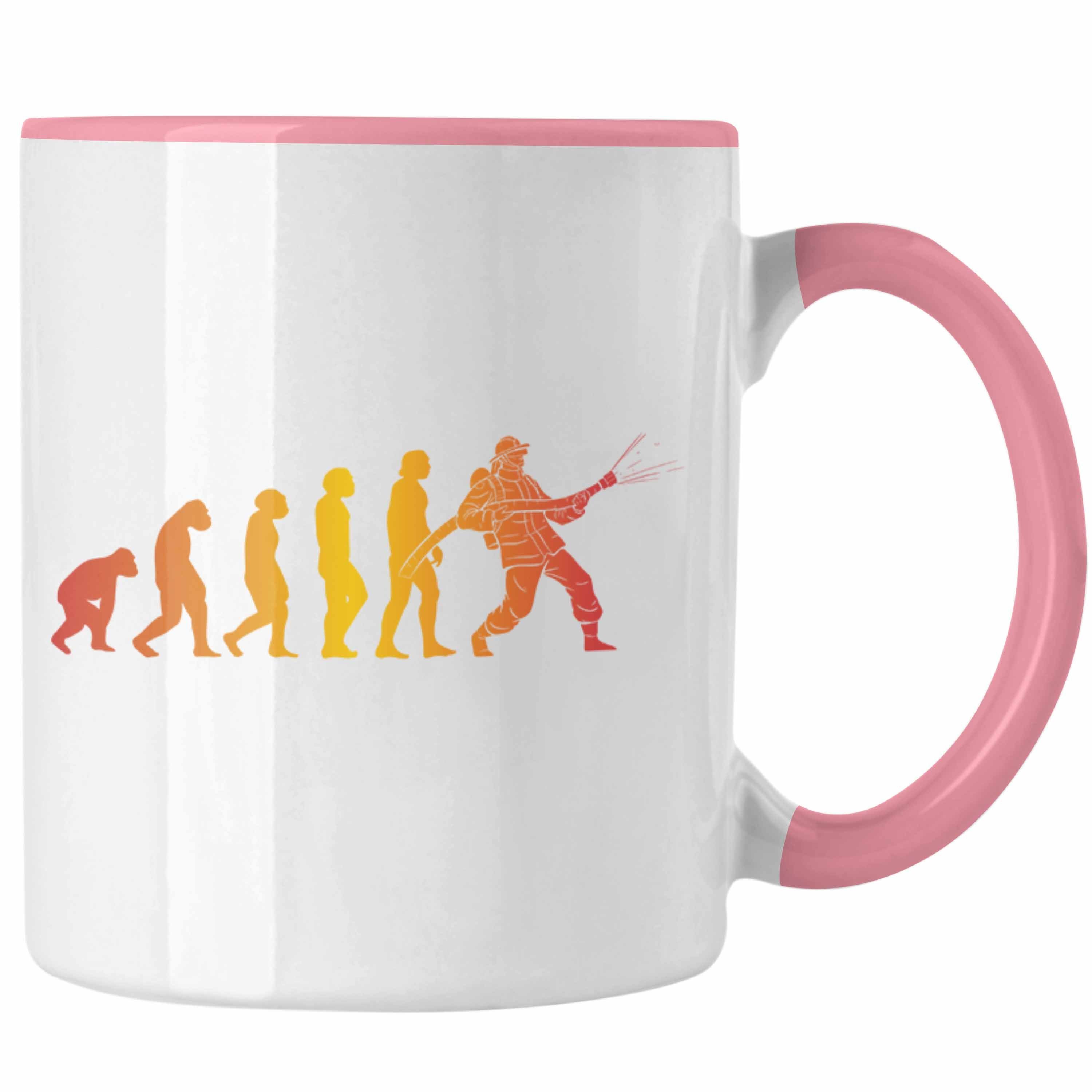 Trendation Tasse Trendation - Feuerwehr Revolution Tasse Geschenk Feuerwehrmann Grafik Rosa