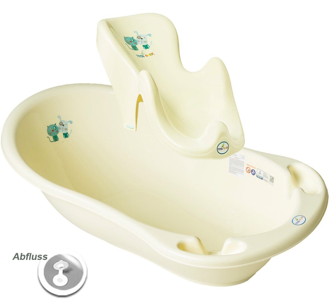 = in Dog Tega-Baby Teile & cm, BADESITZ Made Baby - BABYWANNE Babybadewanne Europe), Wanne 86 (Spar-set + 2 Gelb SET- - Badeset Cat