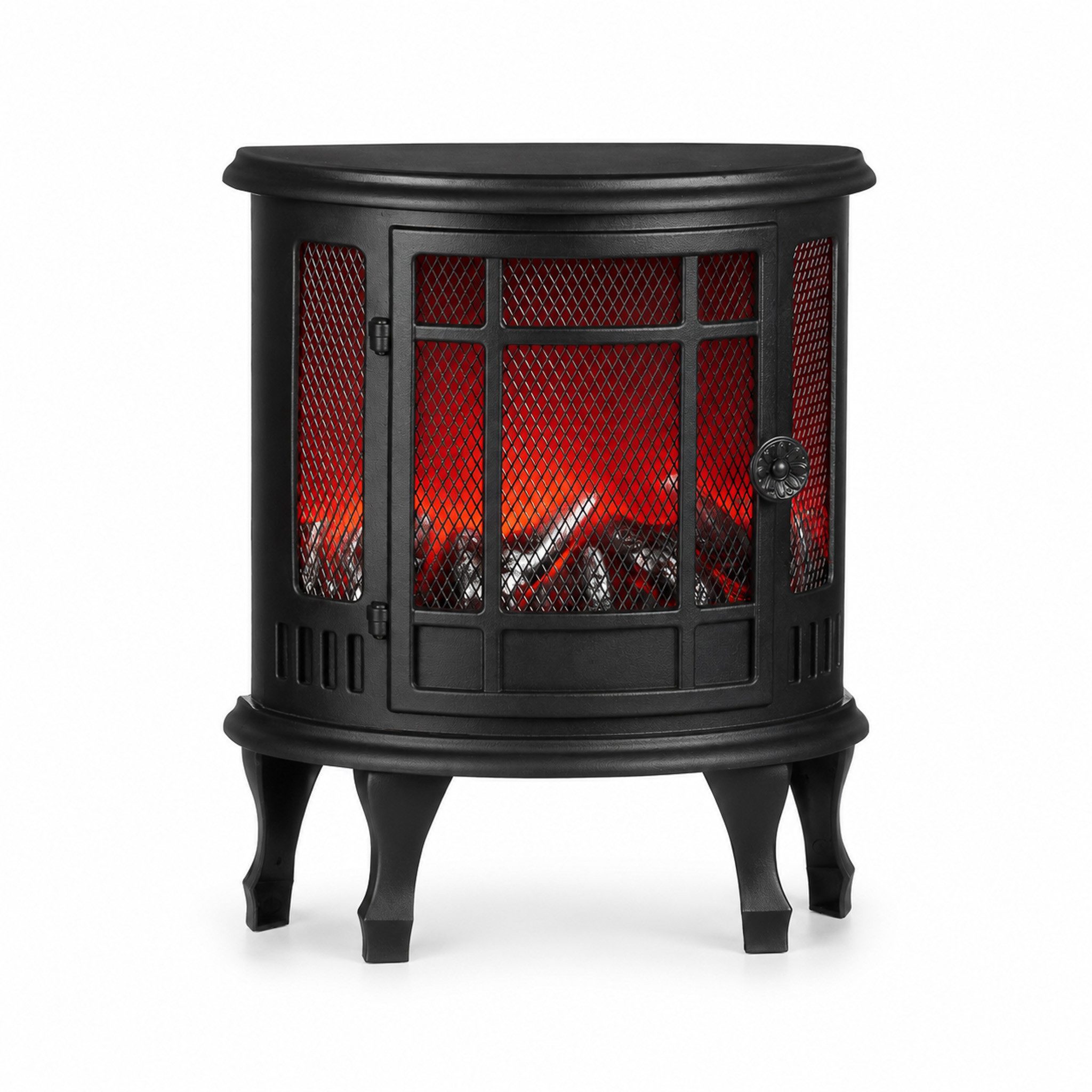 Luca Lighting Dekokamin, LED Kaminofen 30cm mit Flammeneffekt und Timer Kunststoff / Schwarz