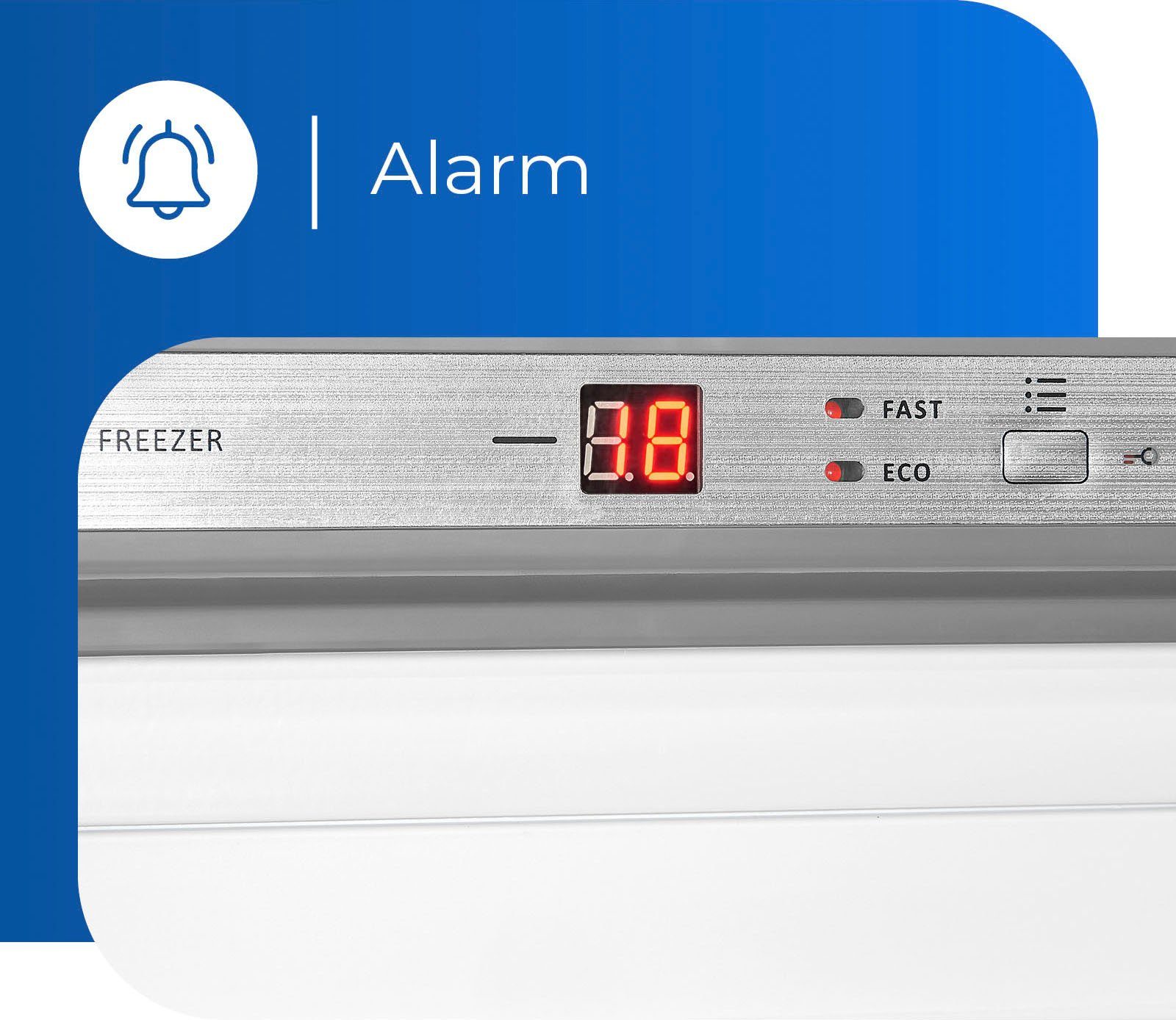 exquisit Gefrierschrank NoFrost GS280-HE-040D, 171 cm hoch, 60 cm breit, 4*-Gefrierschrank No Frost mit LED-Anzeige & praktischem Griff – Bild 4 von 5
