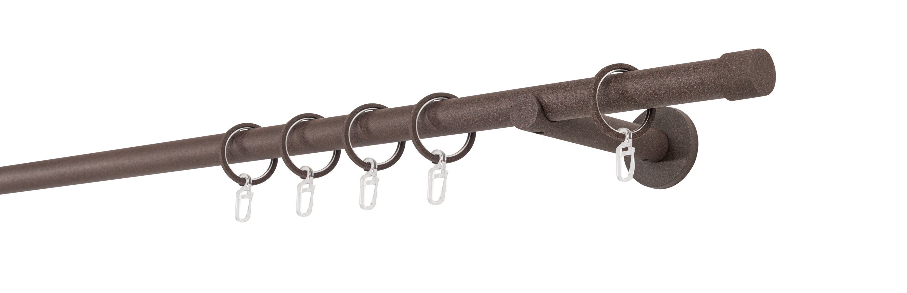 ondeco Gardinenstange Rundrohr Wandabstand 12cm Kappe, günstig online kaufen
