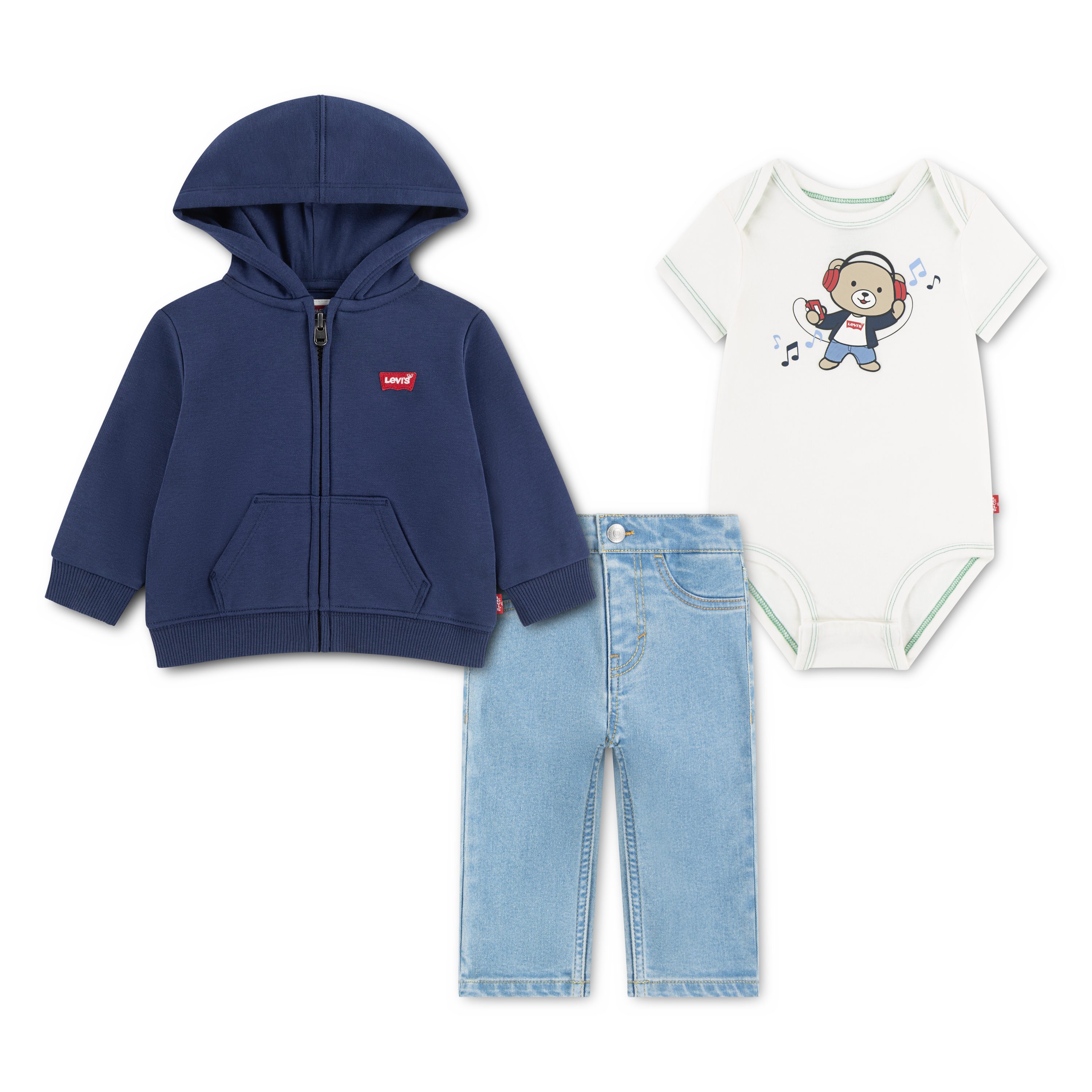 Levi's® Kids Body & Hose LVB 3PC FULL ZIP HOODIE SET (Set, 3-tlg) & Sweatjacke - for Boys
