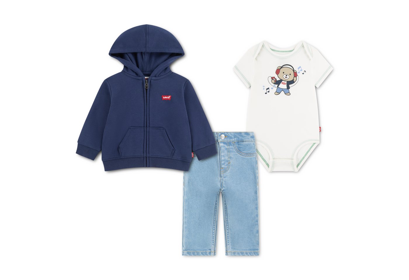 Levi's® Kids Body & Hose LVB 3PC FULL ZIP HOODIE SET (Set, 3-tlg) & Sweatjacke - for Boys