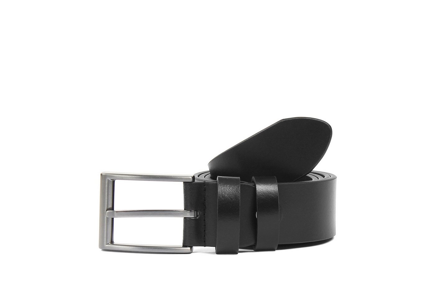 Celal Gültekin Ledergürtel Rechteckige Dornschließe für Jeans Echtes Leder, 4 cm breit, Schwarz