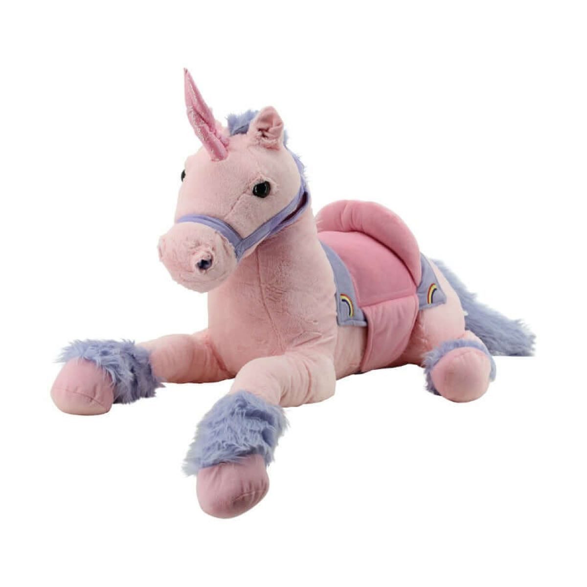 Sweety-Toys Kuscheltier Sweety Toys Kuscheltier Einhorn Rainbow liegend rosa 110 cm