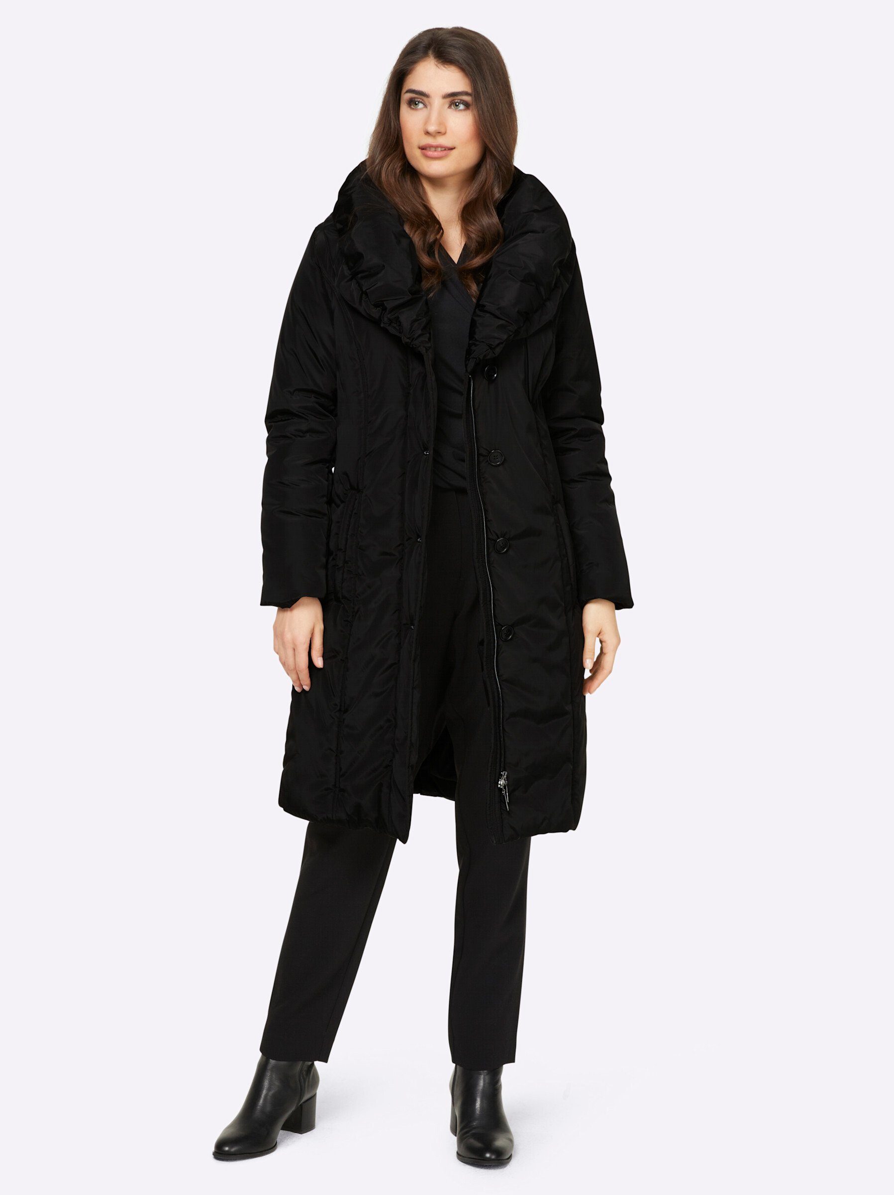 heine Langmantel, Durch Knopfleiste verdeckter Reißverschluss