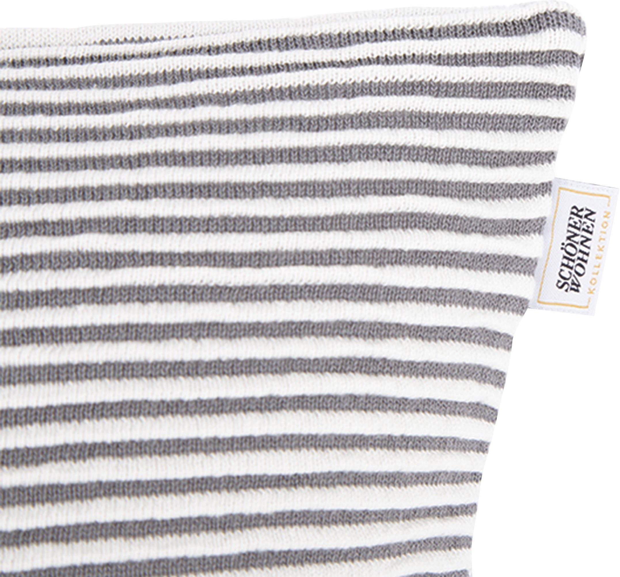 Kissenbezug Baumwolle Liv, SCHÖNER WOHNEN-Kollektion aus (1 grau/hellgrau Stück), gestrickter
