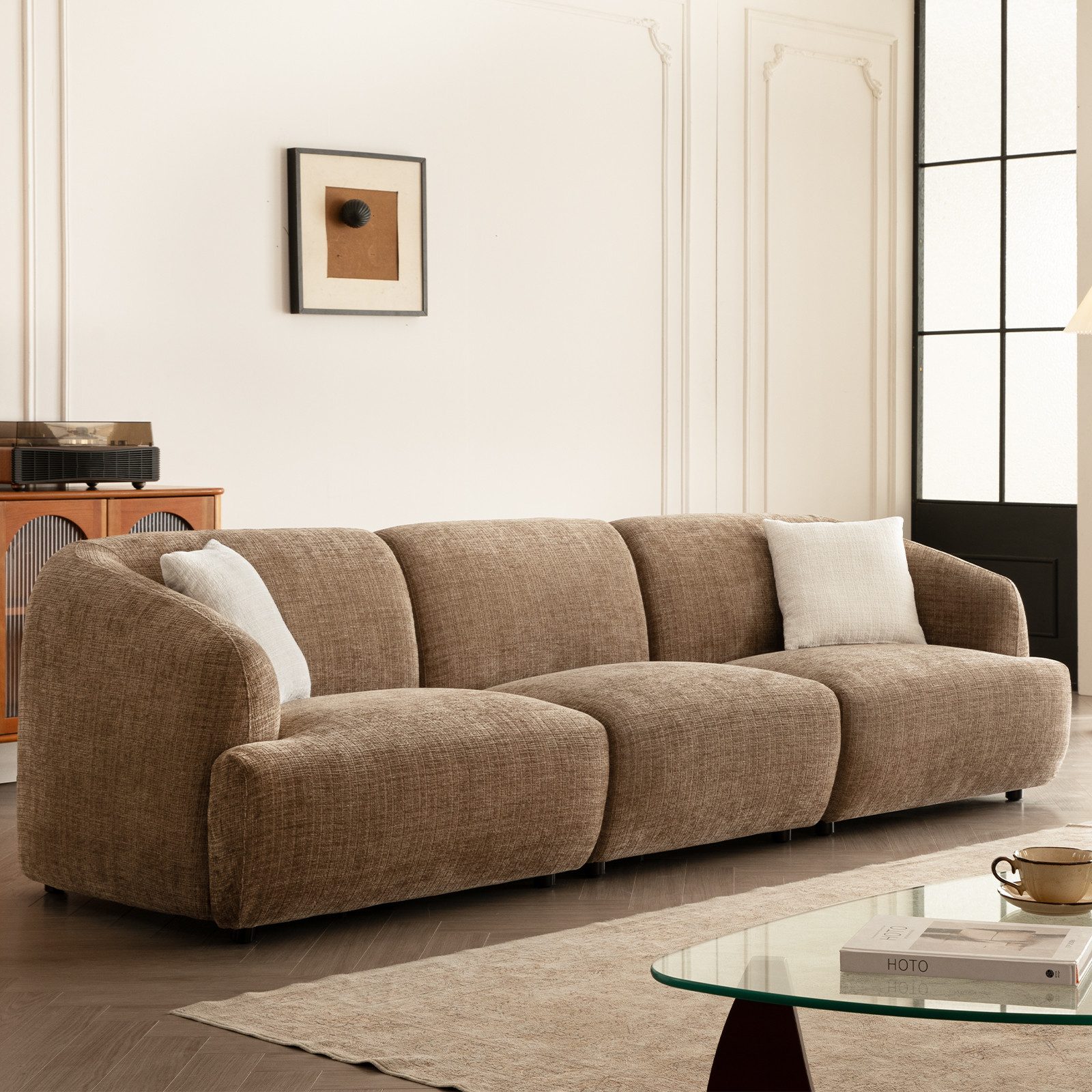 Woltu Sofa, Modulares Sofa, aus Chenille, verstellbaren Füßen