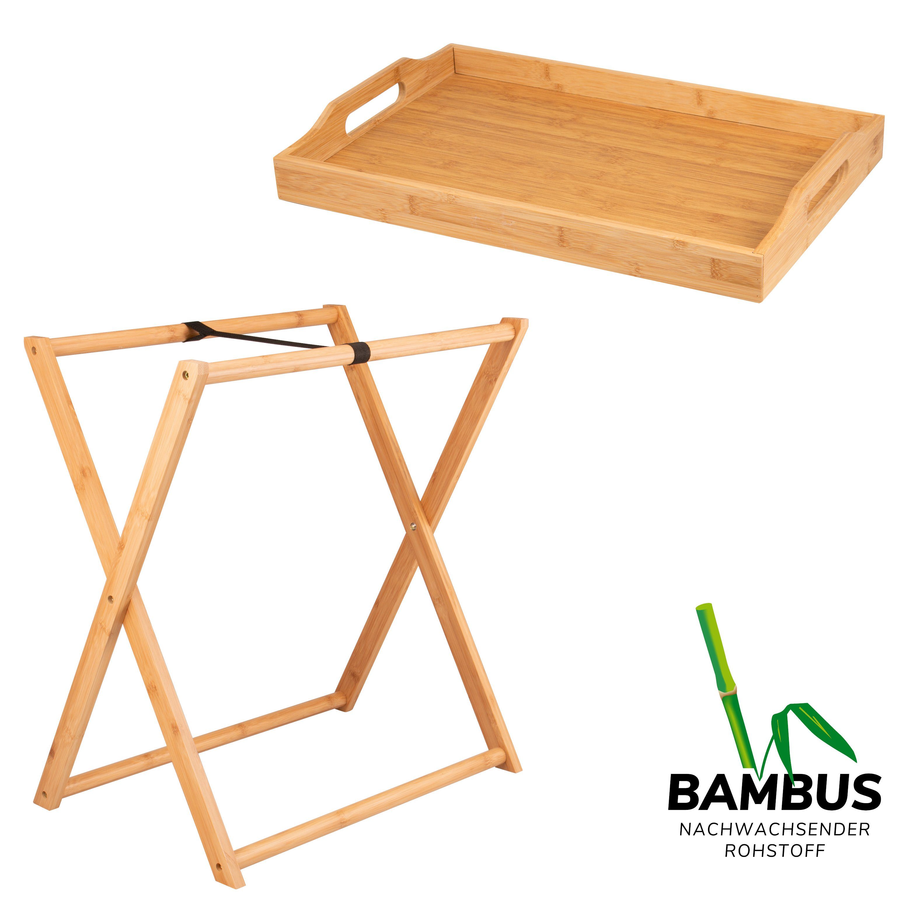 / 55 x cm 63,5 / 35,5 (B/H/T) Beistelltisch x Tabletttisch (Komplett-Set) bremermann ca. bremermann Bambus