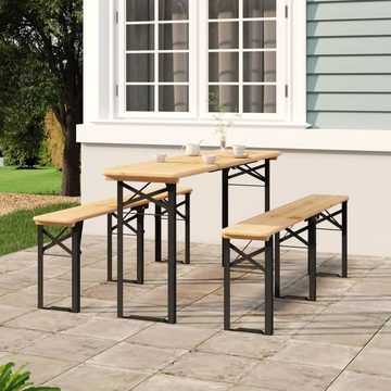 DOTMALL Gartentisch 3-tlg. Biertisch-Set Klappbar Massivholz Tanne