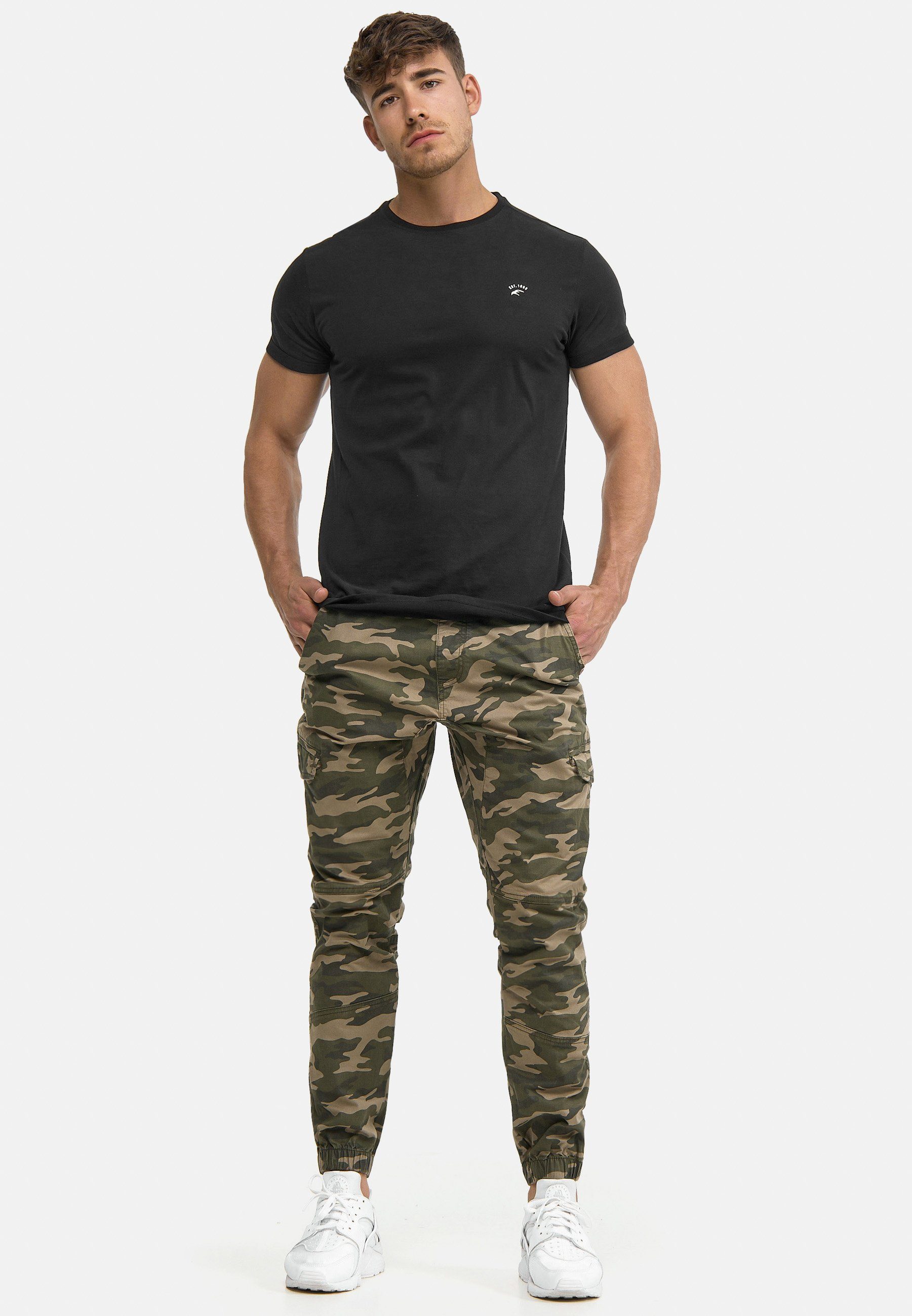 Indicode Cargohose Herren Levy Jogger-Pant mit elastischem Bund und Kordelzug