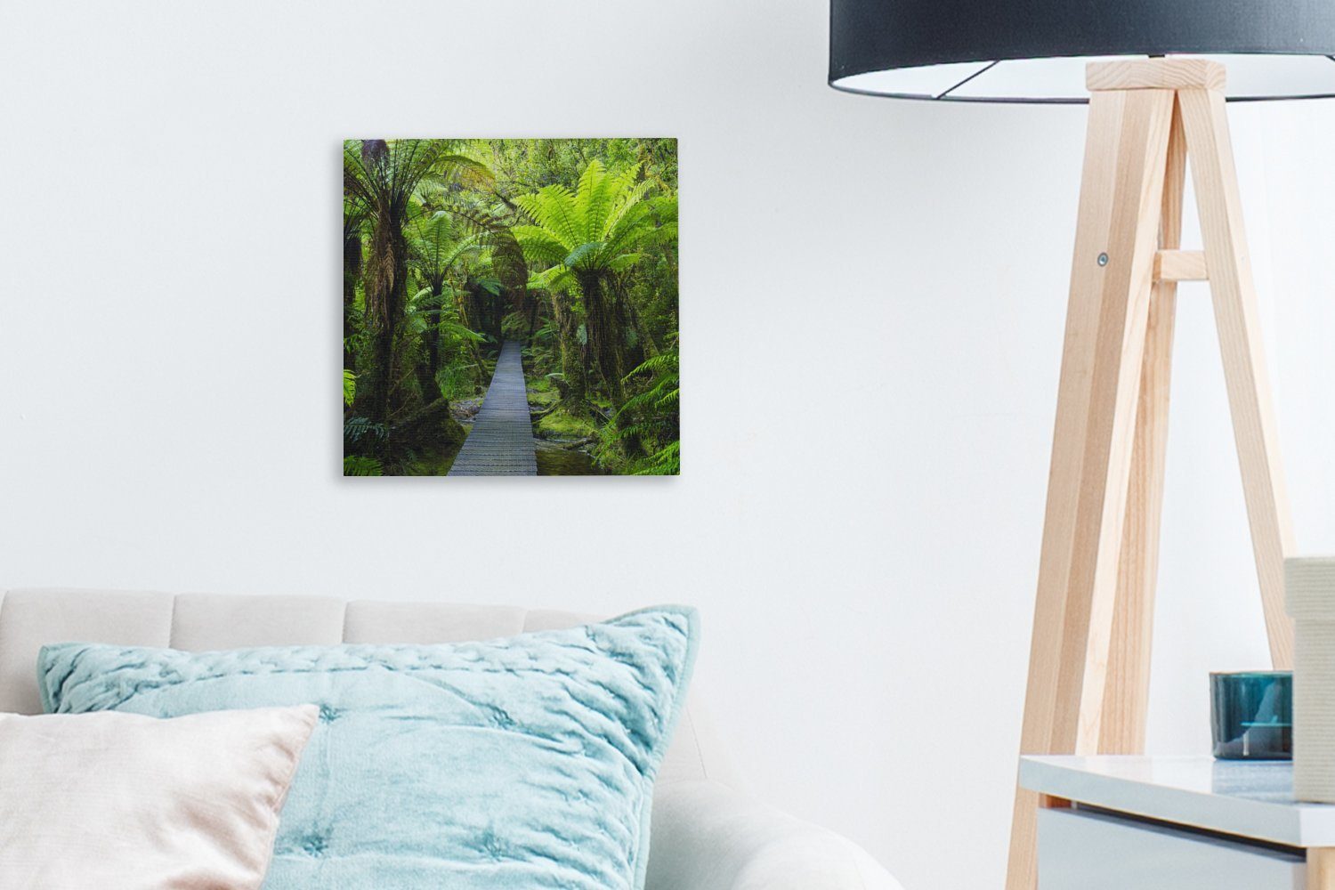 (1 Neuseeland - für Wohnzimmer St), Bilder Leinwand Pfad Schlafzimmer OneMillionCanvasses® Leinwandbild Dschungel, -