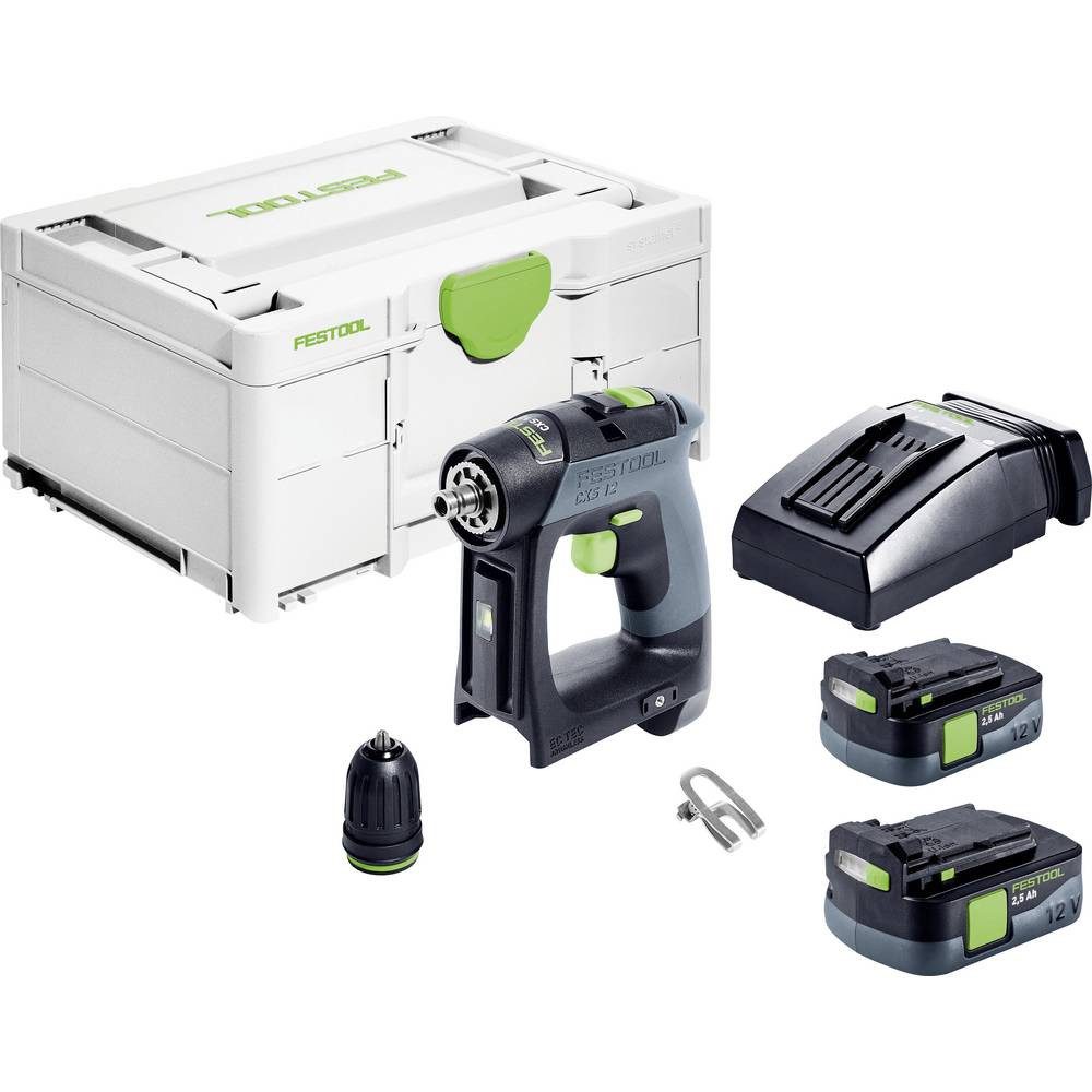 FESTOOL Akku-Schrauber CXS 12 2,5-Plus Akku-Bohrschrauber 10.80 V 2.50 Ah inkl. Akku, inkl., inkl. Akku, inkl. Ladegerät