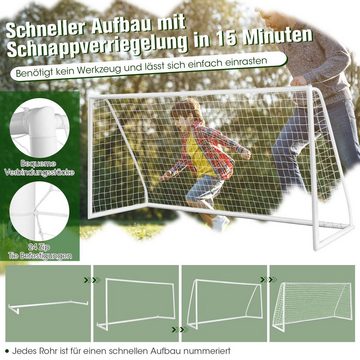COSTWAY Fußballtor, 365 x 182cm, für Kinder, Garten, outdoor