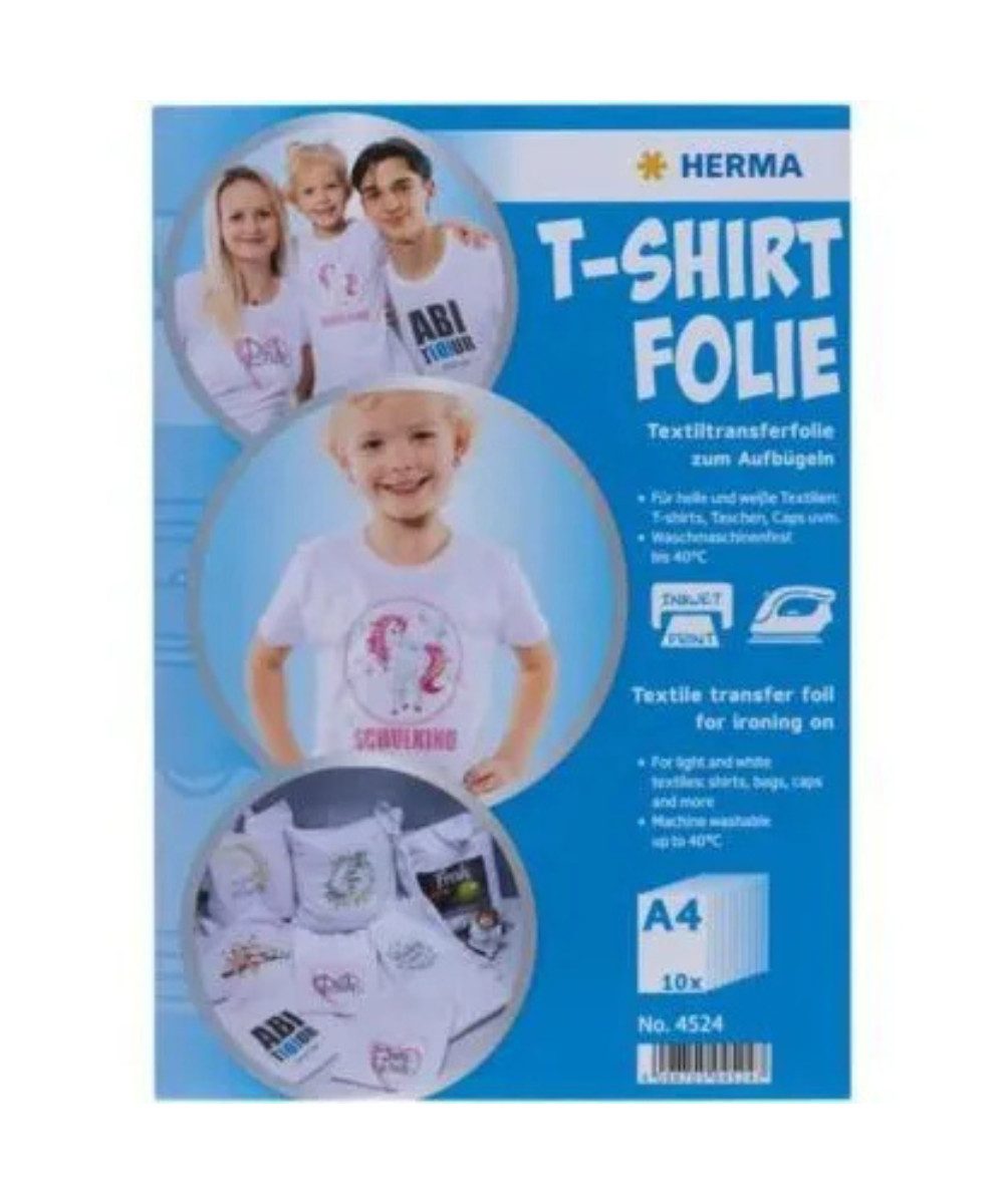 HERMA Fotoalbum Herma T-Shirt Folien A4 (bedruckbar) (packung, 1-St., T-Shirt Folien), Ideal für T-Shirts, Sweatshirts, Hoodies, Kissenbezüge, Tragetaschen