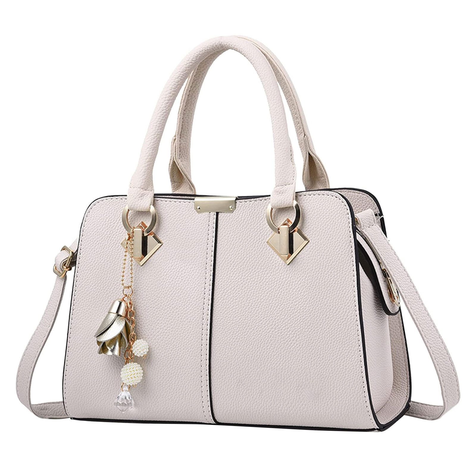 MODFU Henkeltasche Umhängetasche Freizeittasche Tragetasche Aktentasche Tasche (Arbeitstasche Messenger-Tasche Top Griff mit Schultergurt, 1-tlg., Unitasche, Bürotasche, Kunstleder), für Frau Frauen Jungen Arbeit Business Schule Büro Reisen usw