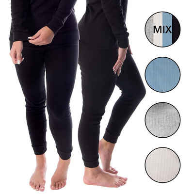 Black Snake Thermounterhose cozy (Spar-Set, 2-St) Damen lange Unterhosen mit Innenfleece 2er-Pack