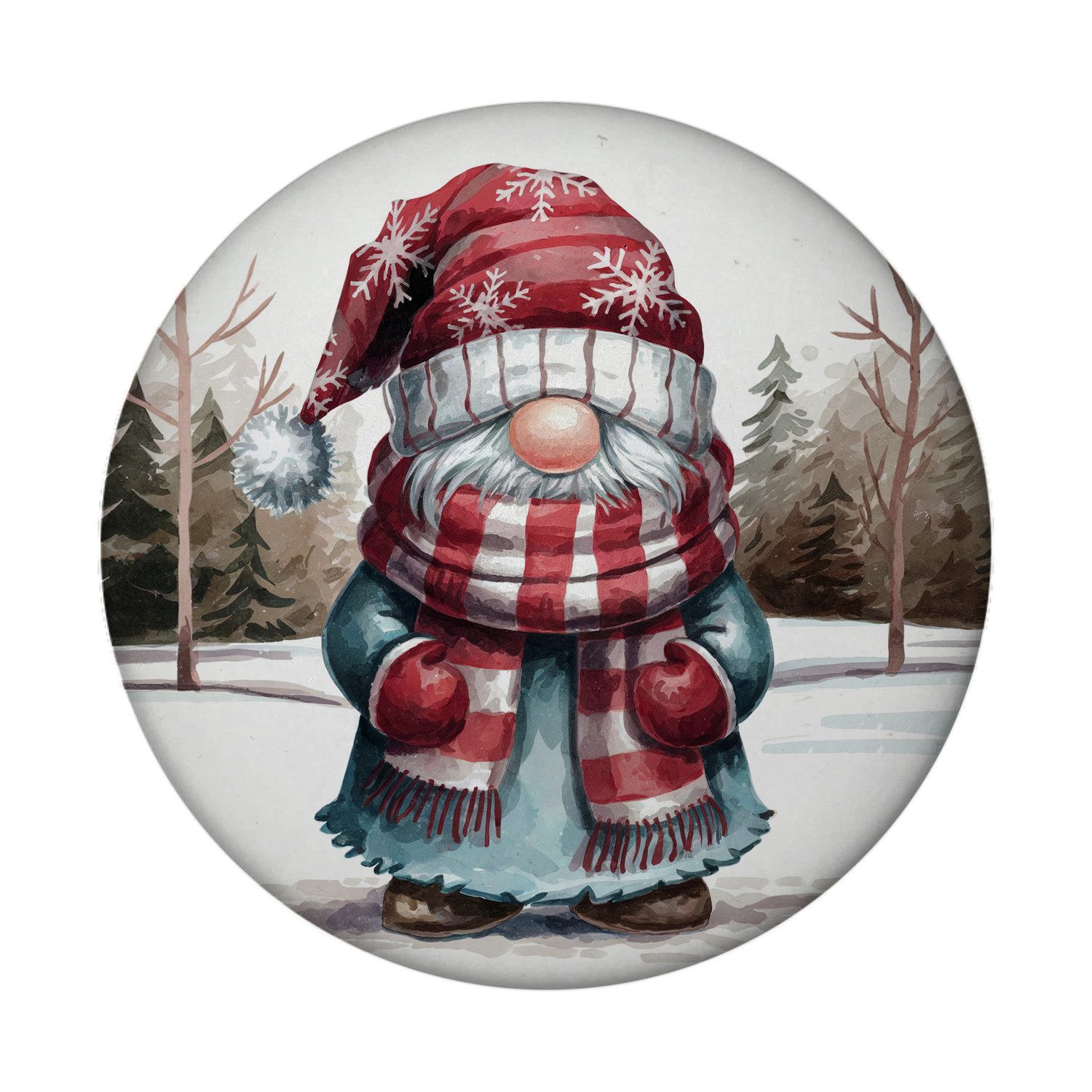 speecheese Magnet Wichtel mit rotem Schal Magnet - Dekorative Magnet von speecheese