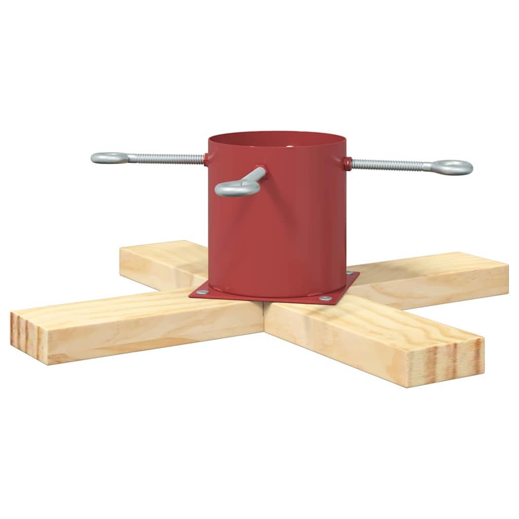 vidaXL Christbaumständer Weihnachtsbaumständer Rot 50 x 50 x 16 cm Massives Kiefernholz (1-tlg)