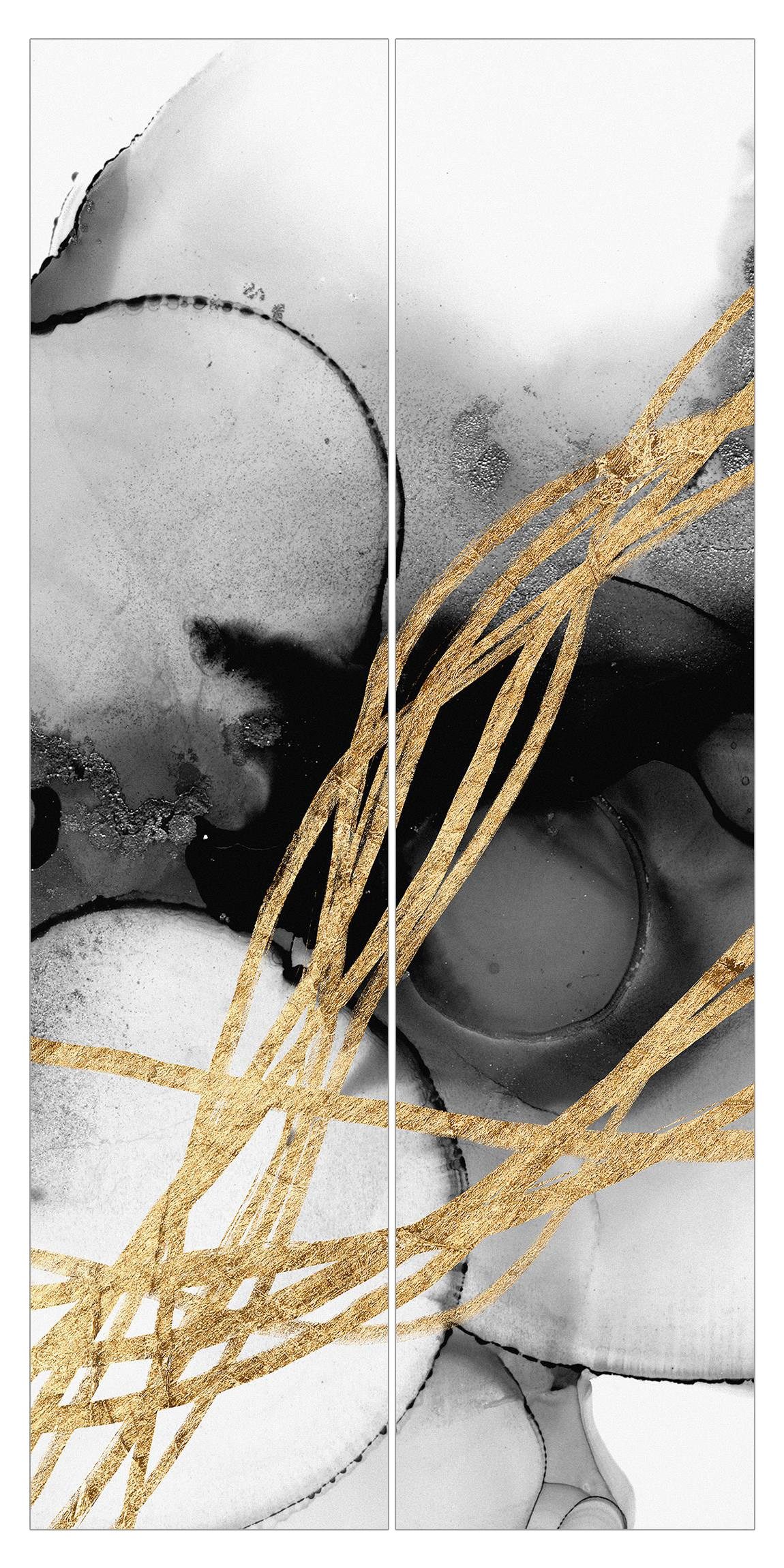 Bilderdepot24 Schiebegardine Flächenvorhang blickdicht Schwarze Tusche günstig online kaufen