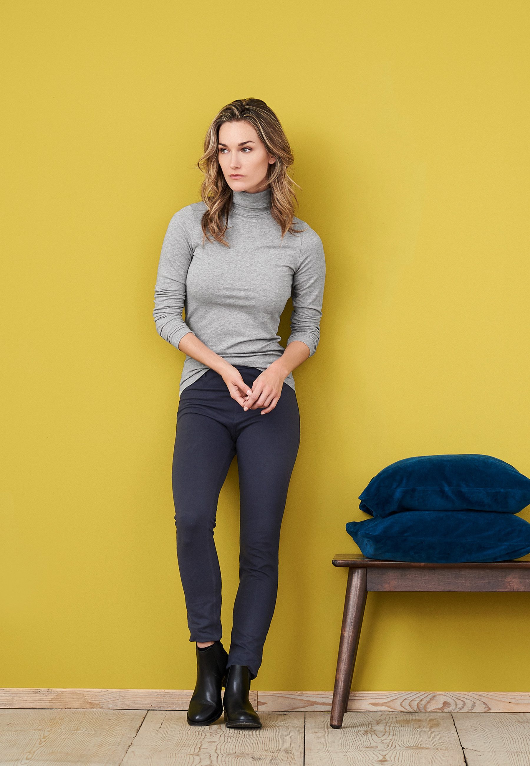 LIVING CRAFTS Rollkragenpullover HOLDINE GOTS zertifiziert
