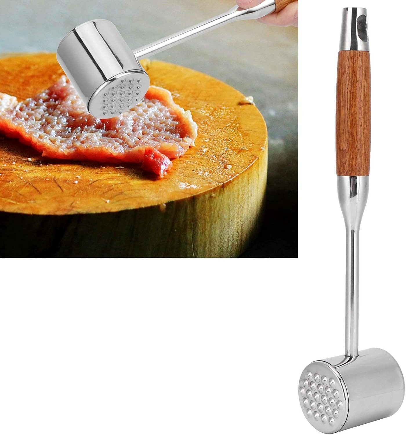 LIANNA Fleischklopfer Edelstahl Fleischklopfer 11,22 Zoll für Steak & Fleisch